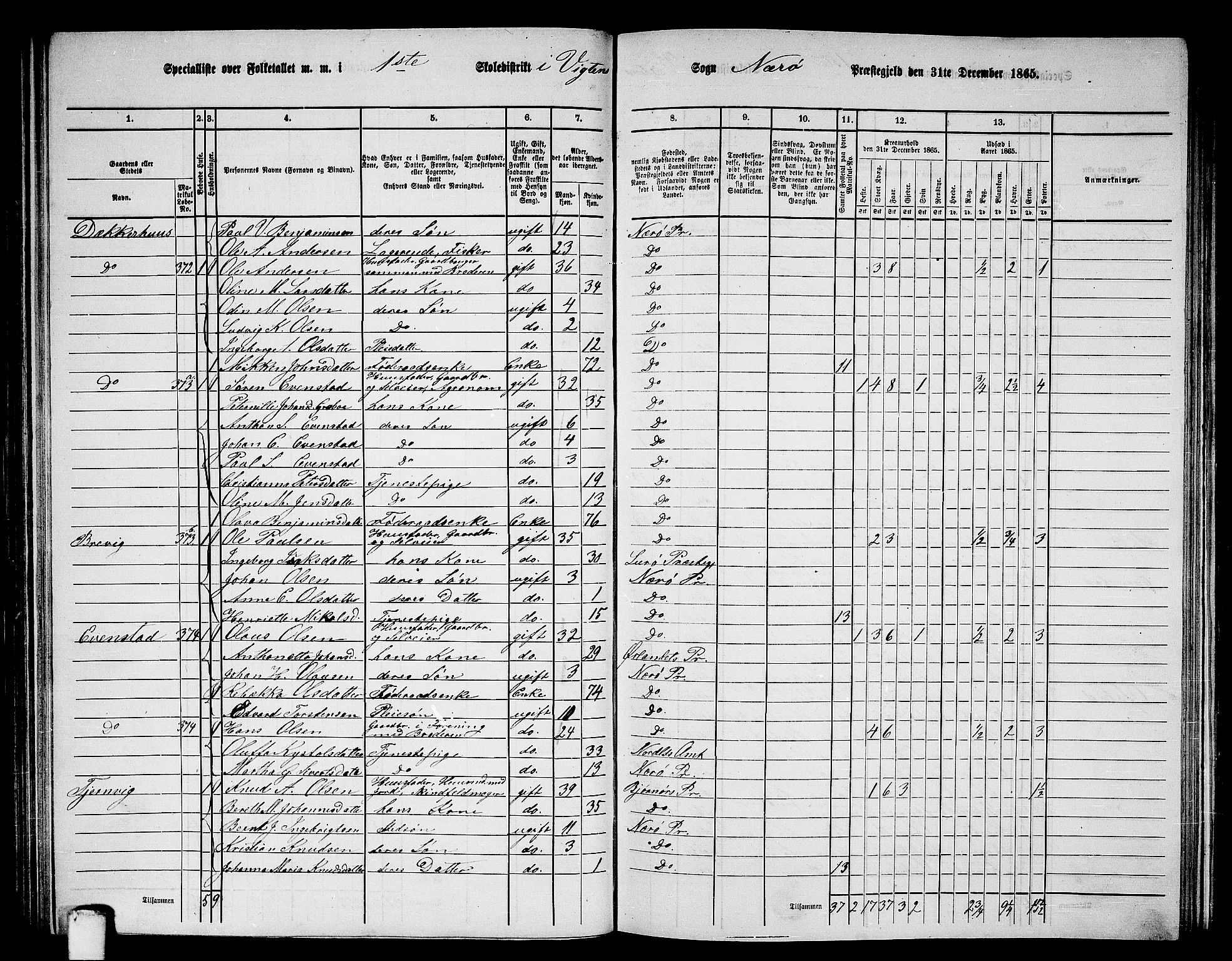 RA, 1865 census for Nærøy, 1865, p. 82