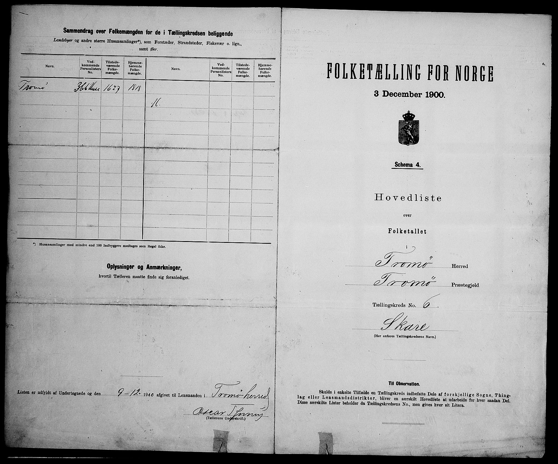 SAK, 1900 census for Tromøy, 1900, p. 24