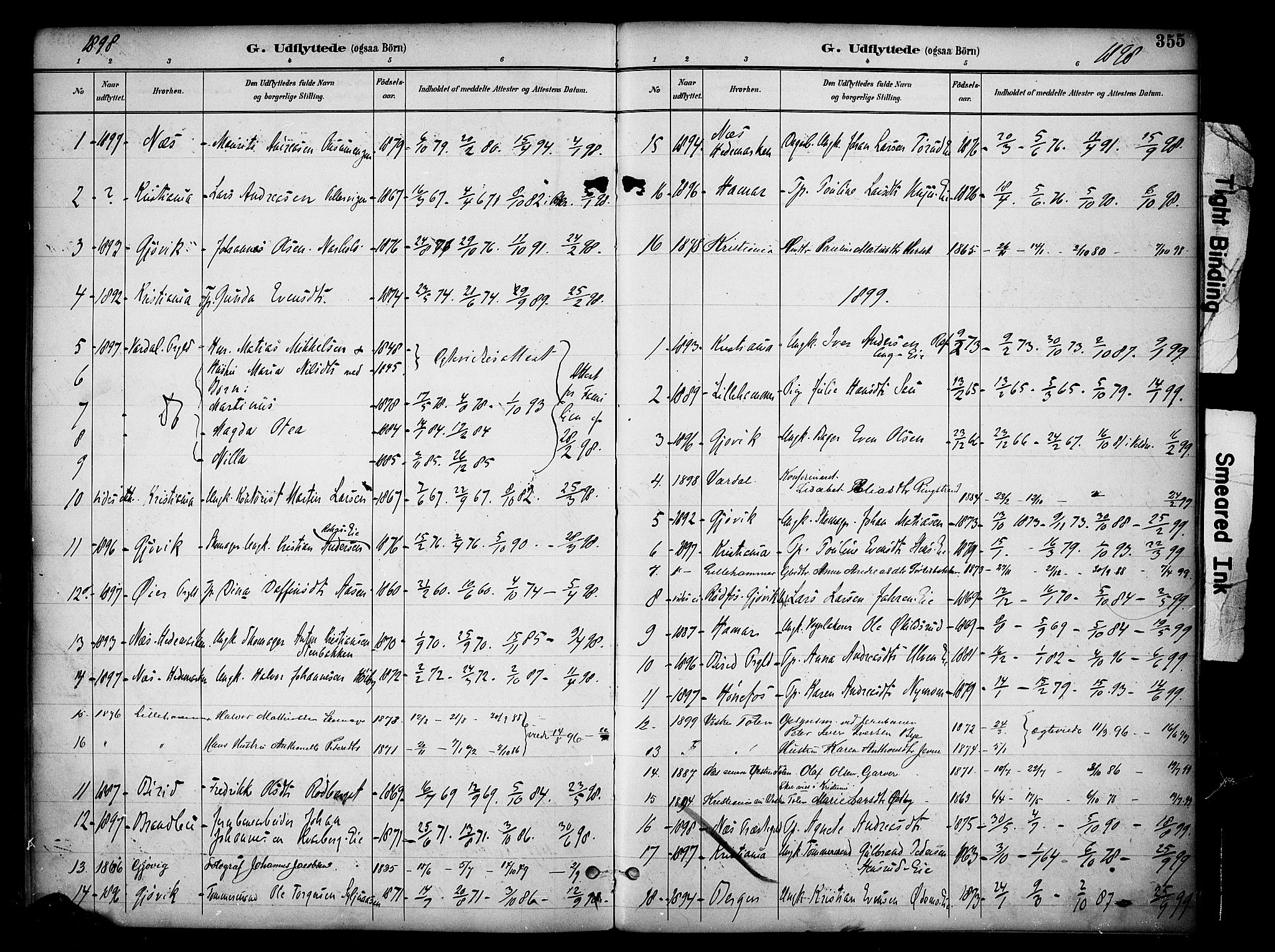 Ringsaker prestekontor, AV/SAH-PREST-014/K/Ka/L0017: Parish register (official) no. 17, 1891-1902, p. 355