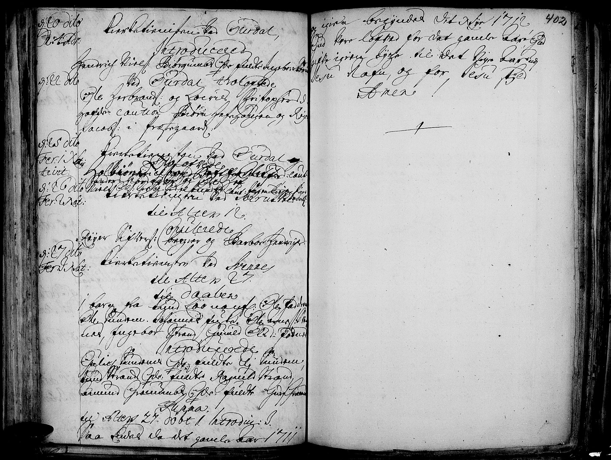 Aurdal prestekontor, SAH/PREST-126/H/Ha/Haa/L0001: Parish register (official) no. 1-3, 1692-1730, p. 402