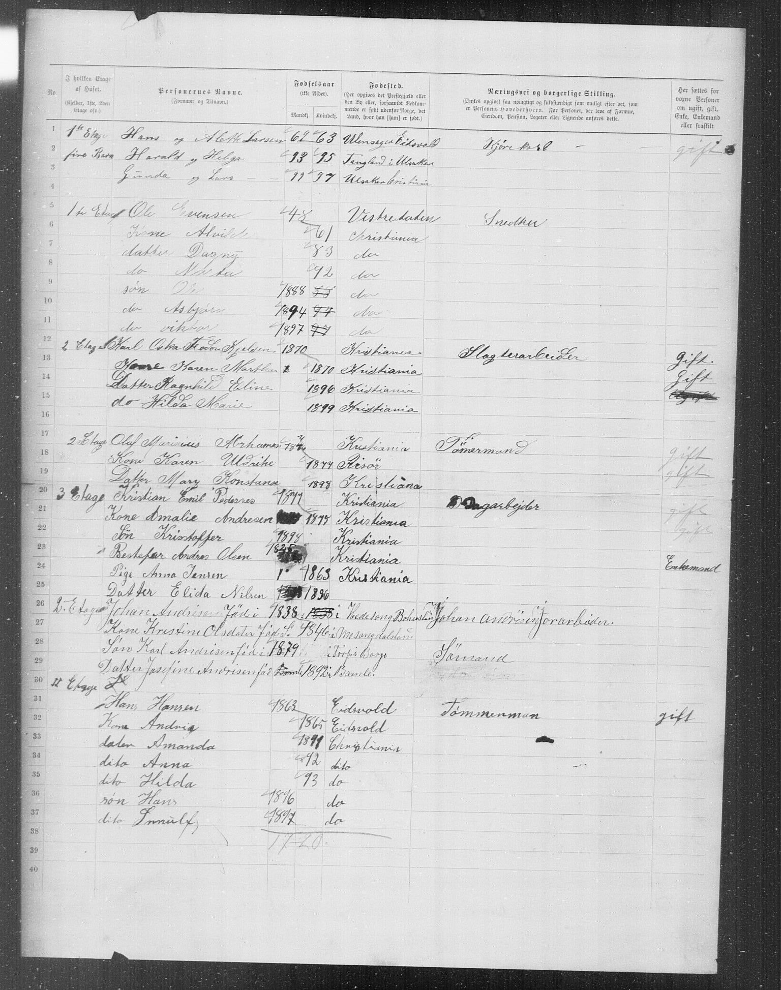 OBA, Municipal Census 1899 for Kristiania, 1899, p. 7469