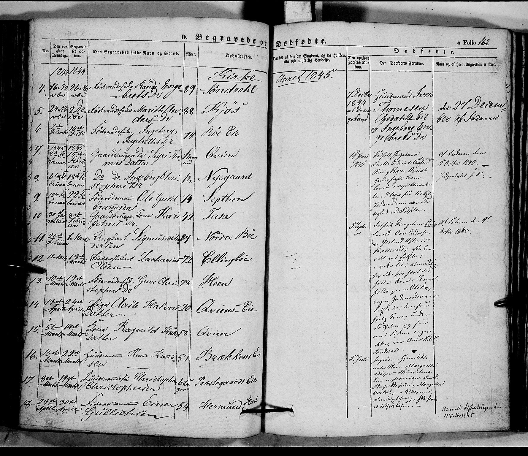 Vang prestekontor, Valdres, SAH/PREST-140/H/Ha/L0005: Parish register (official) no. 5, 1831-1845, p. 162