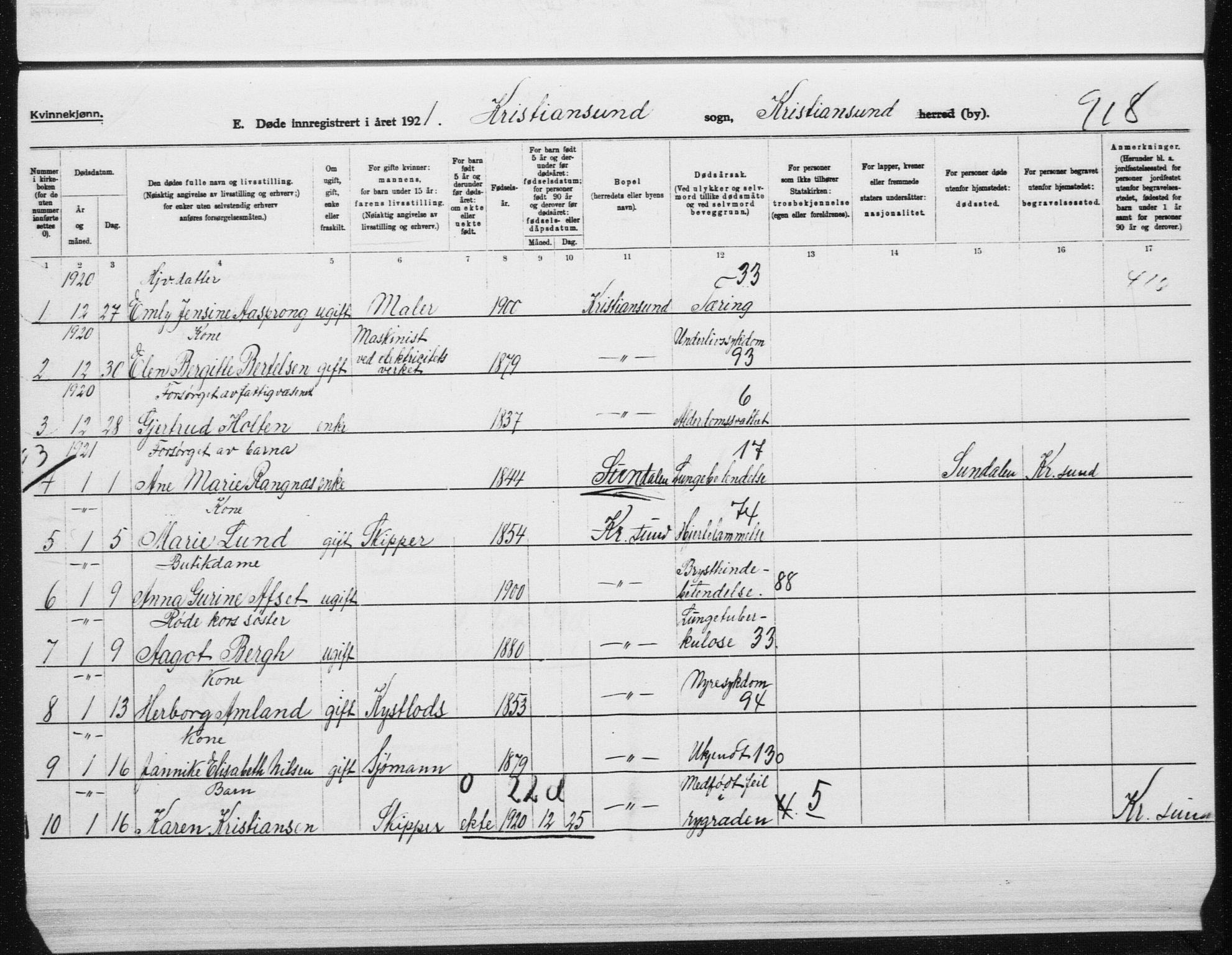 Ministerialprotokoller, klokkerbøker og fødselsregistre - Møre og Romsdal, AV/SAT-A-1454/572/L0863: Parish register (official) no. 572D07, 1917-1935