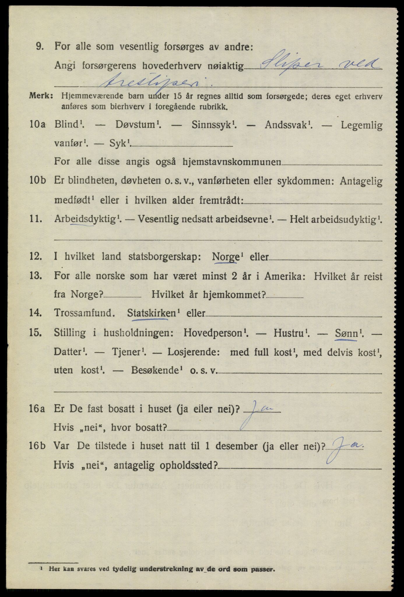 SAKO, 1920 census for Sannidal, 1920, p. 3328