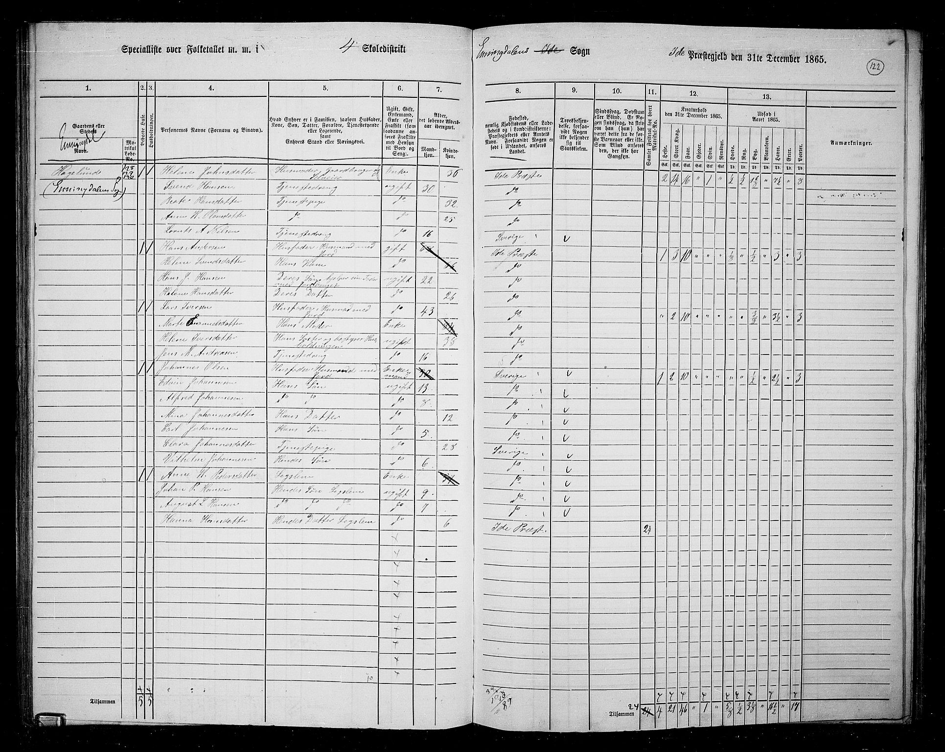 RA, 1865 census for Idd, 1865, p. 111