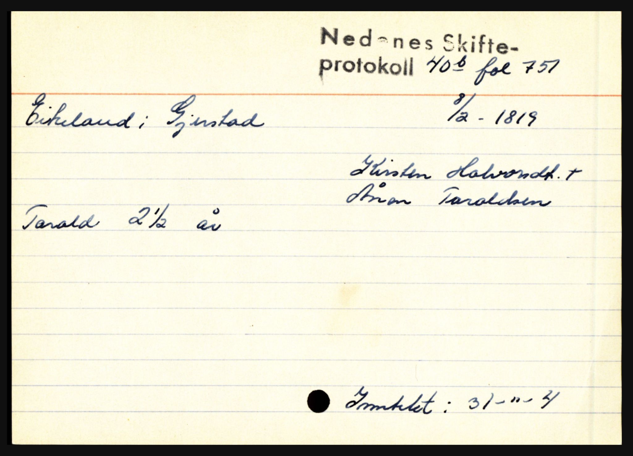 Nedenes sorenskriveri før 1824, AV/SAK-1221-0007/H, p. 5875