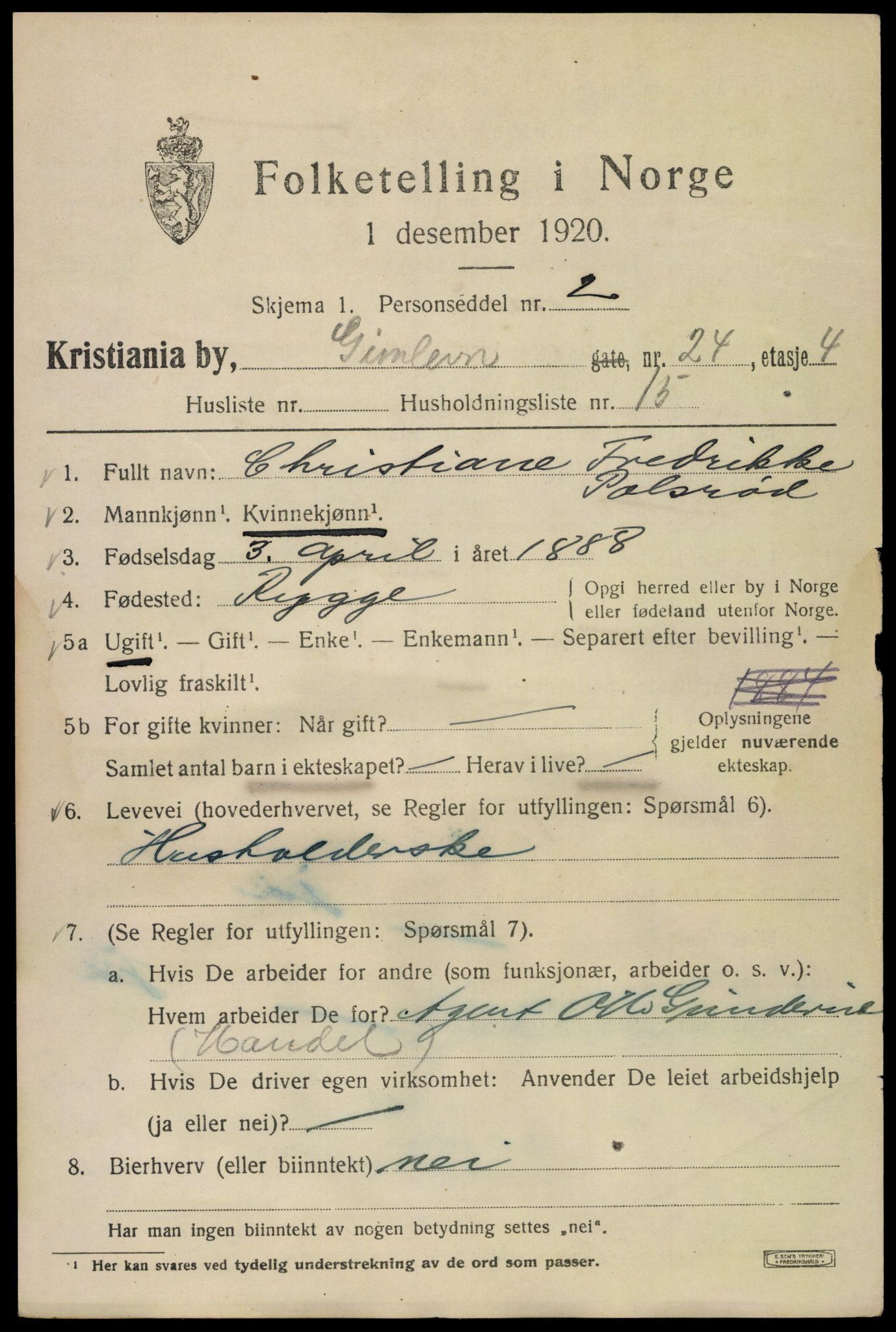 SAO, 1920 census for Kristiania, 1920, p. 248041