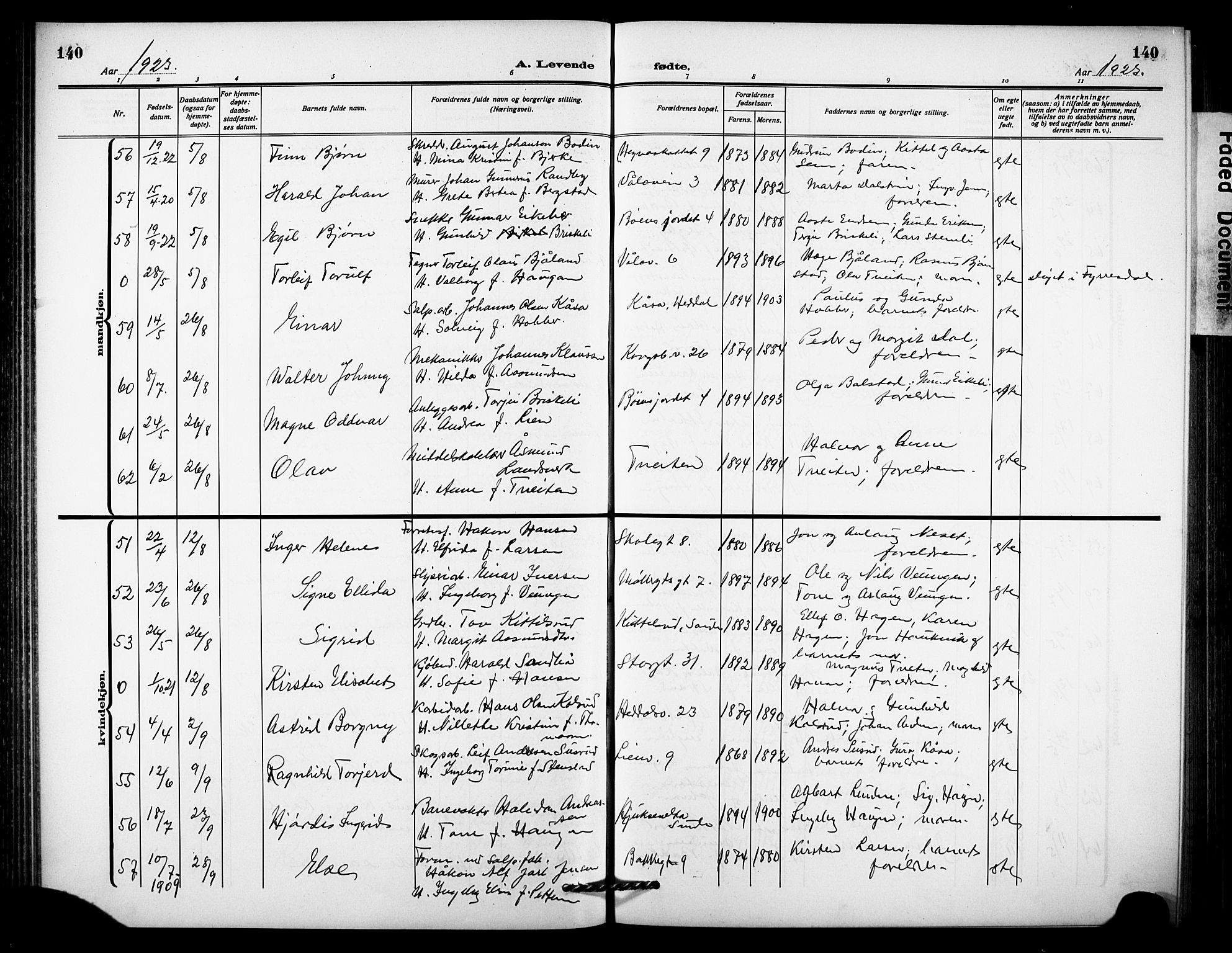 Notodden kirkebøker, AV/SAKO-A-290/G/Ga/L0001: Parish register (copy) no. 1, 1912-1923, p. 140