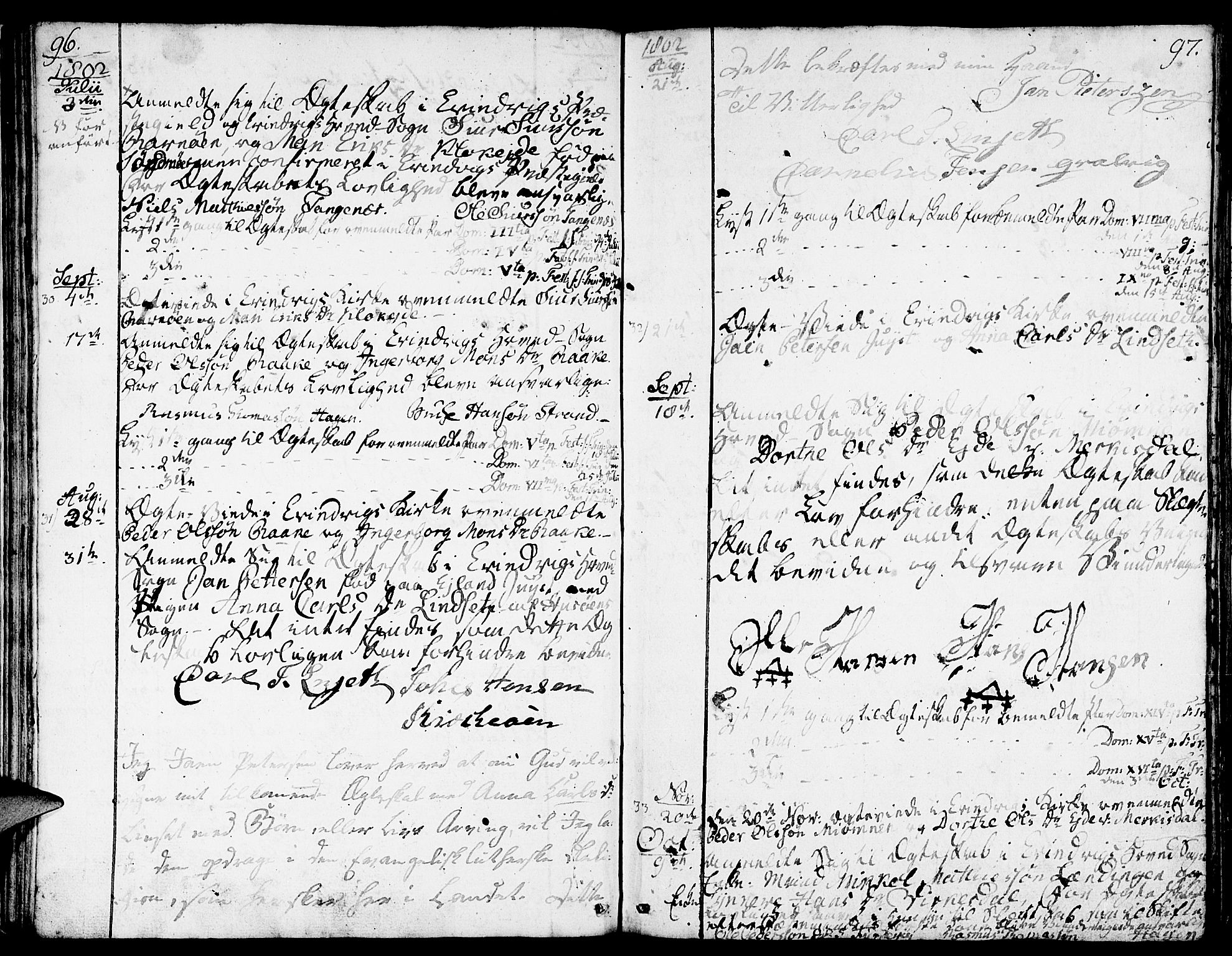 Gulen sokneprestembete, AV/SAB-A-80201/H/Haa/Haaa/L0016: Parish register (official) no. A 16, 1798-1808, p. 96-97