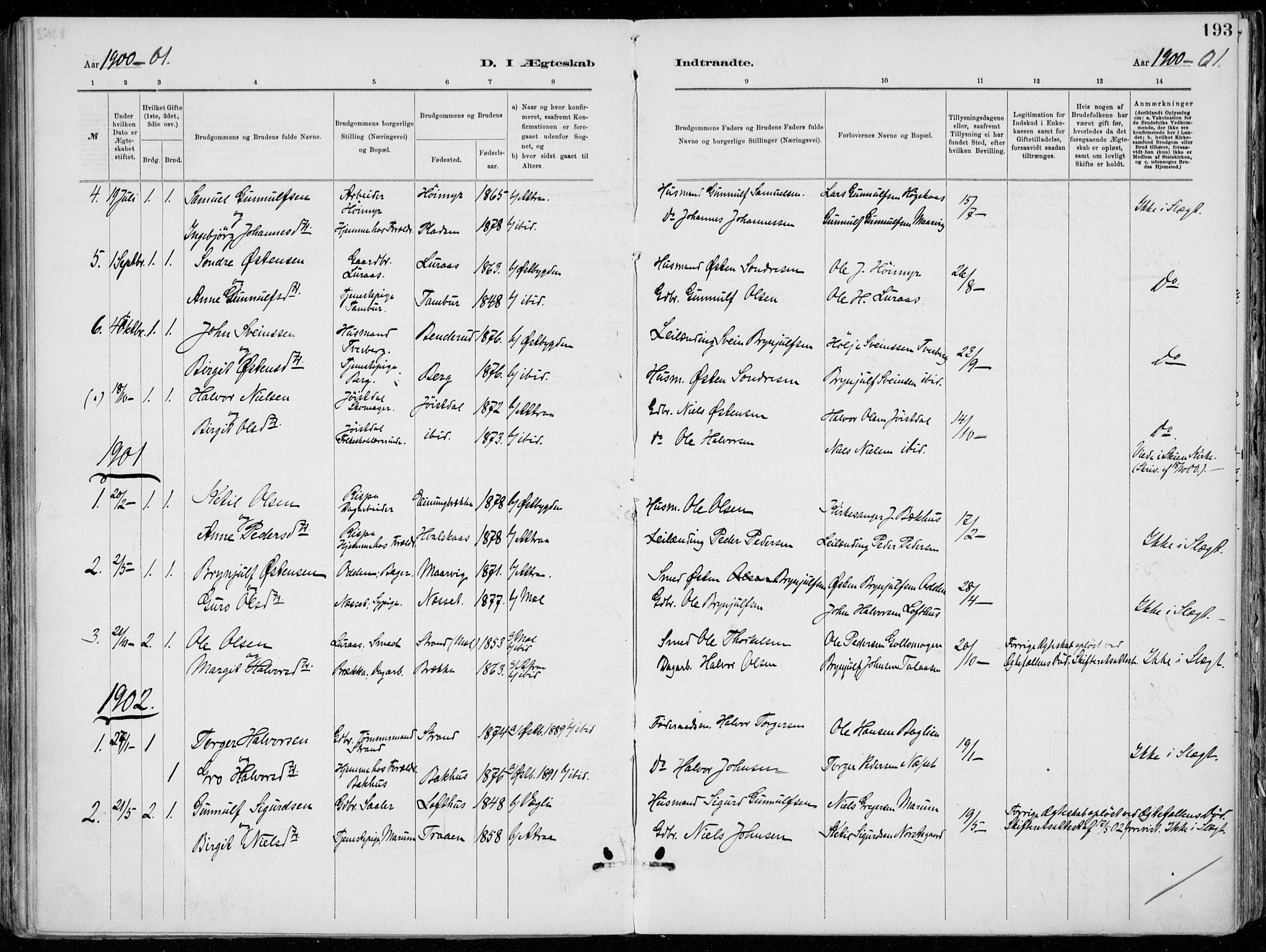 Tinn kirkebøker, SAKO/A-308/F/Fa/L0007: Parish register (official) no. I 7, 1878-1922, p. 193