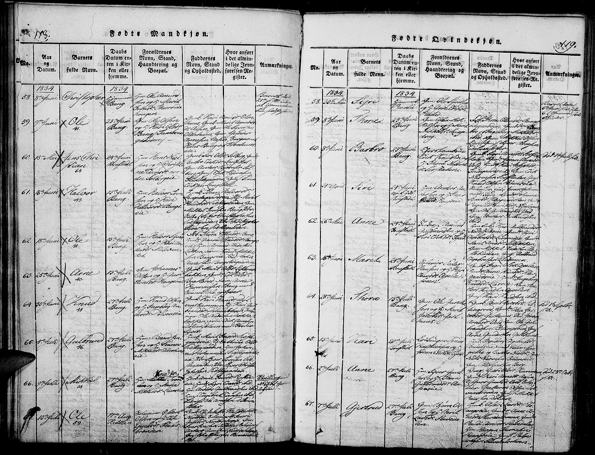 Sør-Aurdal prestekontor, AV/SAH-PREST-128/H/Ha/Haa/L0003: Parish register (official) no. 3, 1825-1840, p. 118-119