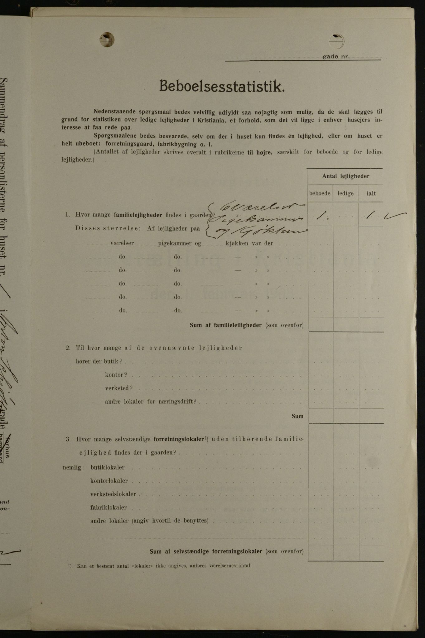 OBA, Municipal Census 1908 for Kristiania, 1908, p. 1526