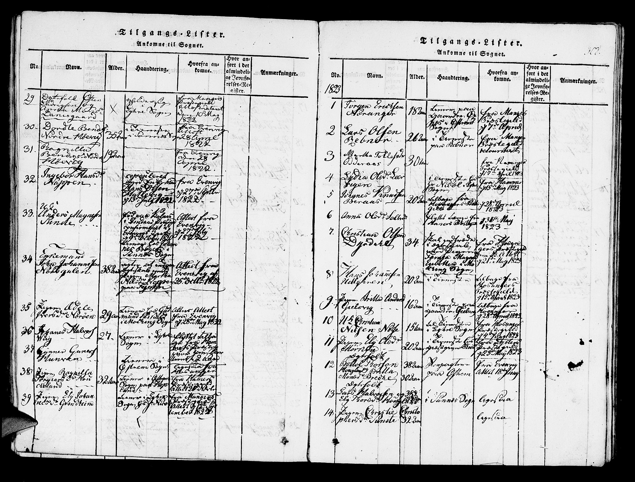 Lindås Sokneprestembete, AV/SAB-A-76701/H/Haa/Haaa/L0007: Parish register (official) no. A 7, 1816-1823, p. 308