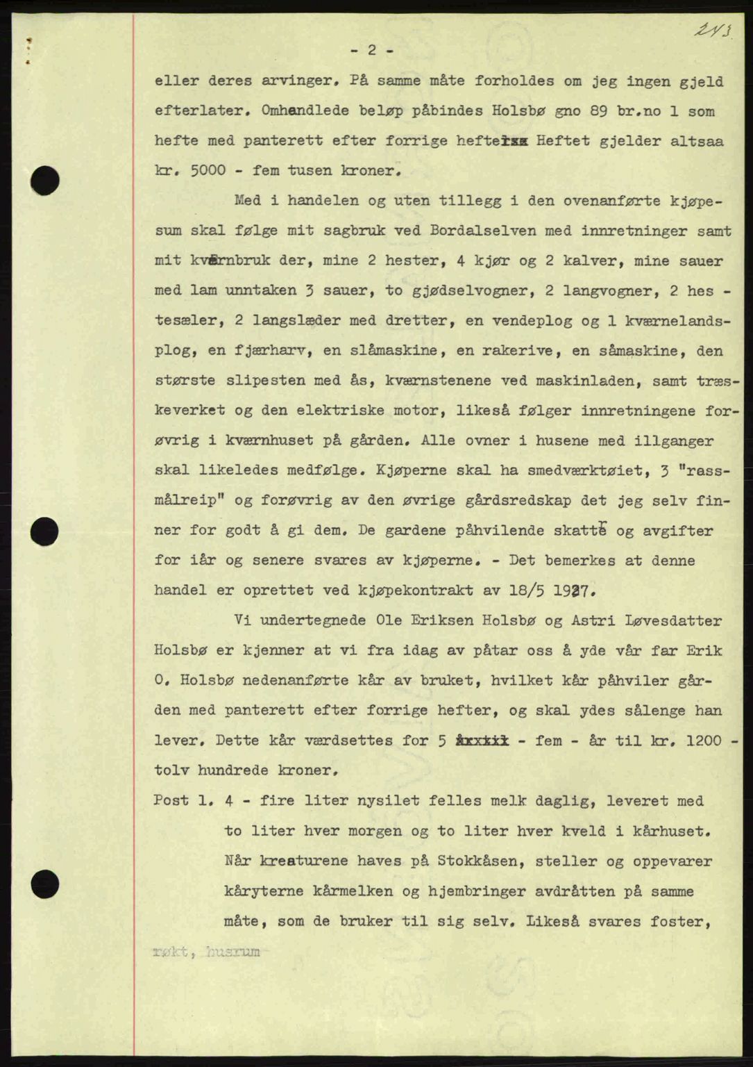 Nordmøre sorenskriveri, AV/SAT-A-4132/1/2/2Ca: Mortgage book no. A87, 1939-1940, Diary no: : 2700/1939