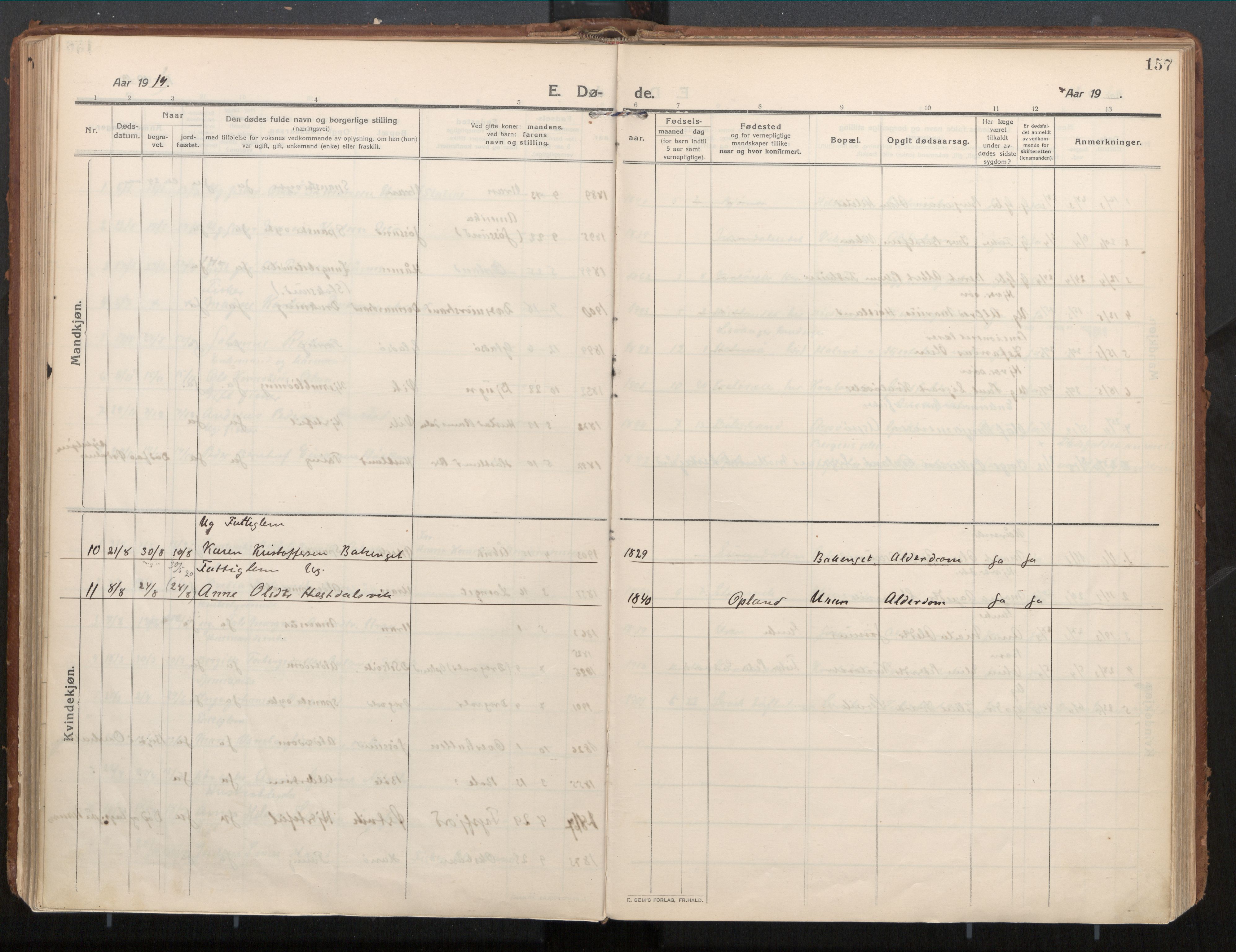 Ministerialprotokoller, klokkerbøker og fødselsregistre - Nord-Trøndelag, AV/SAT-A-1458/771/L0598: Parish register (official) no. 771A05, 1911-1937, p. 157