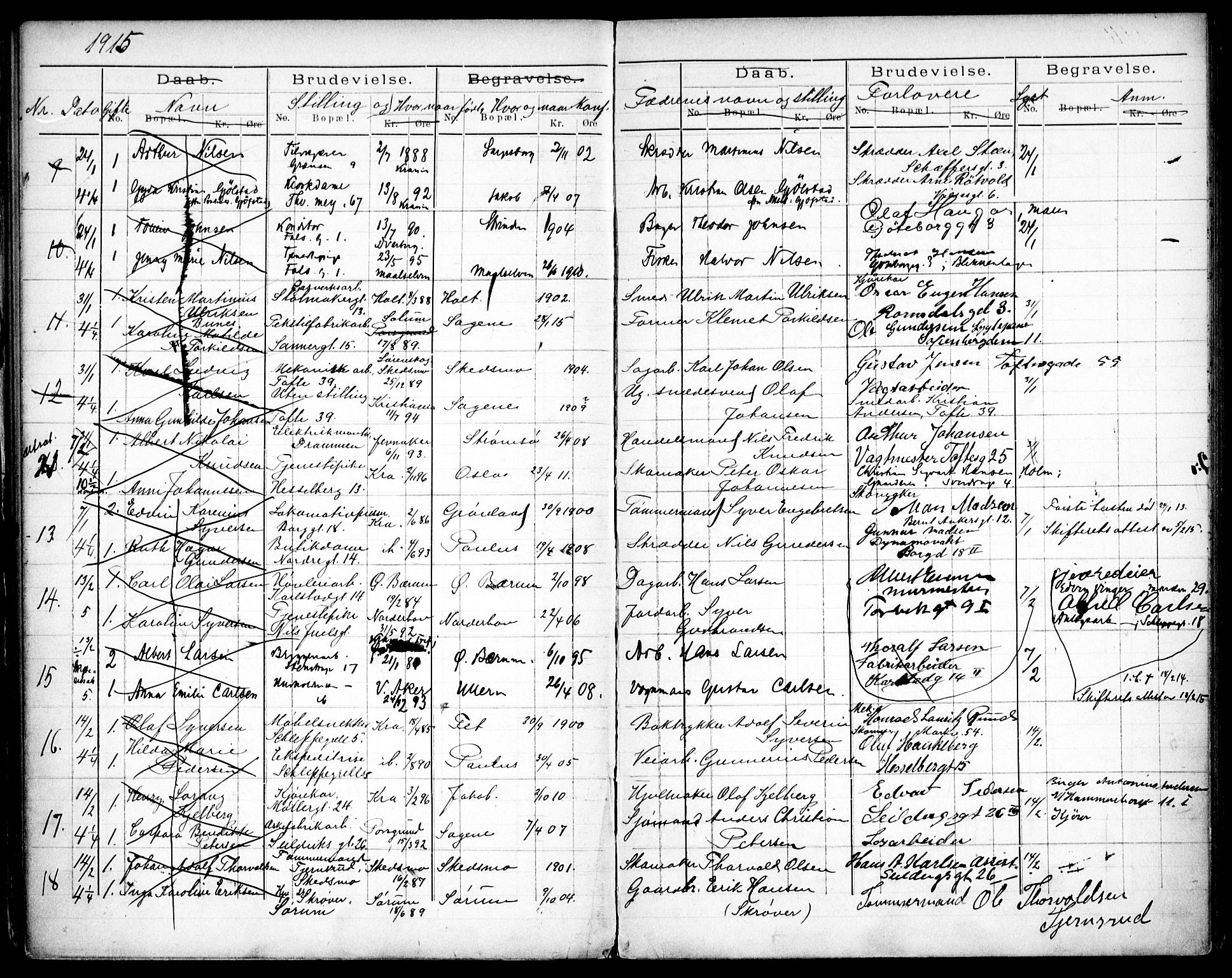 Paulus prestekontor Kirkebøker, AV/SAO-A-10871/H/Ha/L0002: Banns register no. 2, 1914-1916