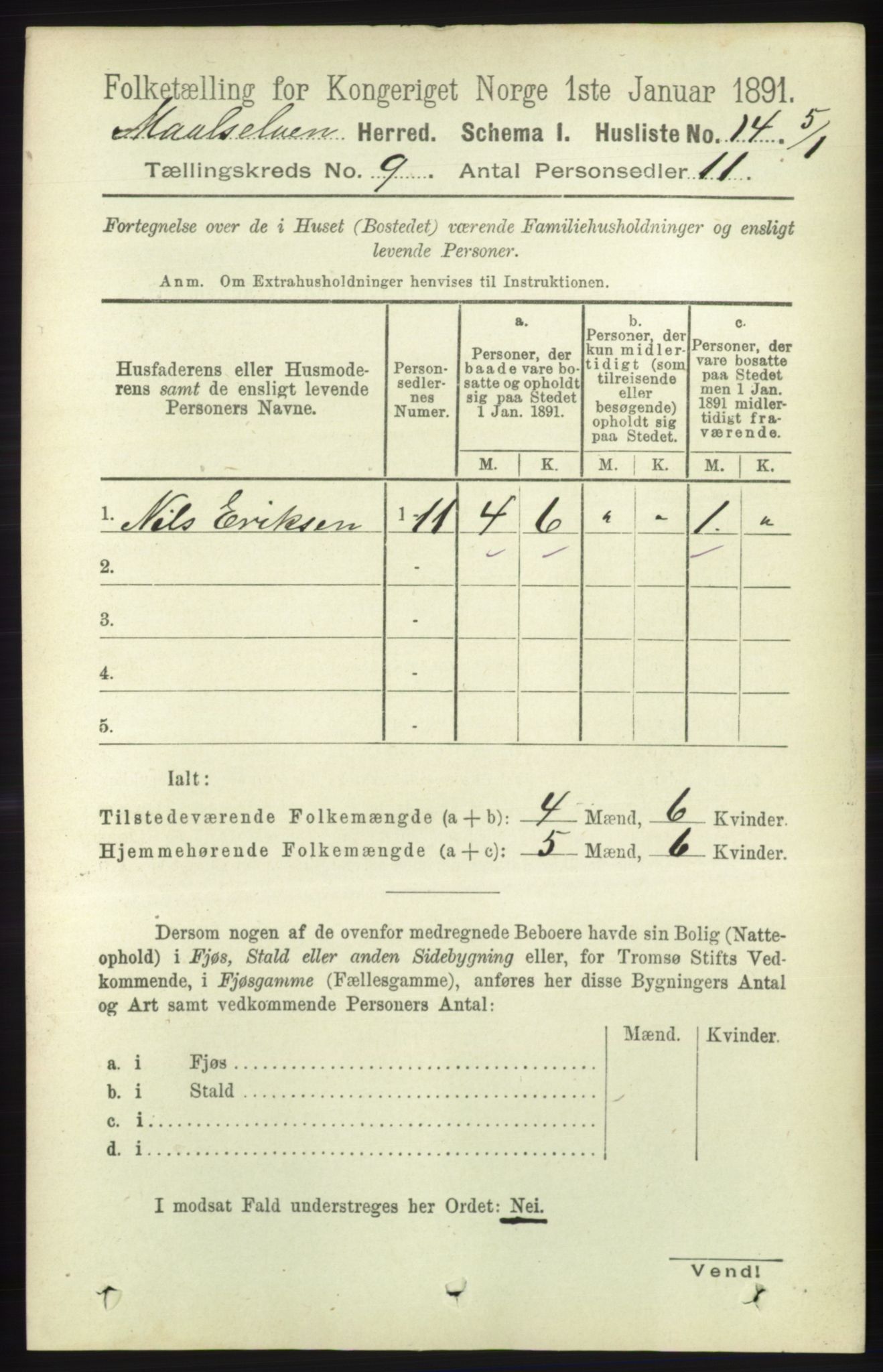 RA, 1891 census for 1924 Målselv, 1891, p. 2724