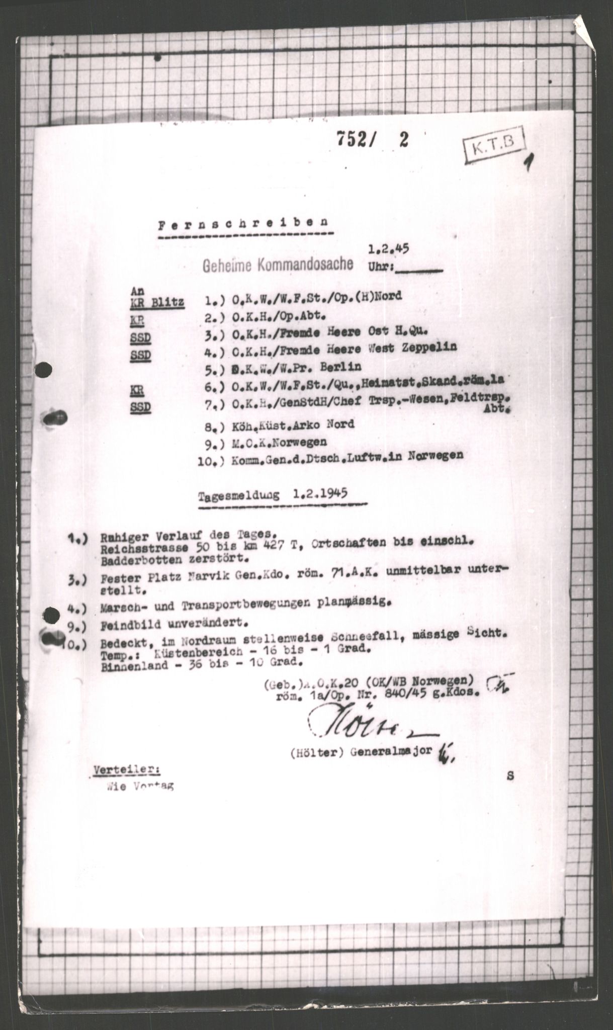 Forsvarets Overkommando. 2 kontor. Arkiv 11.4. Spredte tyske arkivsaker, AV/RA-RAFA-7031/D/Dar/Dara/L0002: Krigsdagbøker for 20. Gebirgs-Armee-Oberkommando (AOK 20), 1945, p. 375