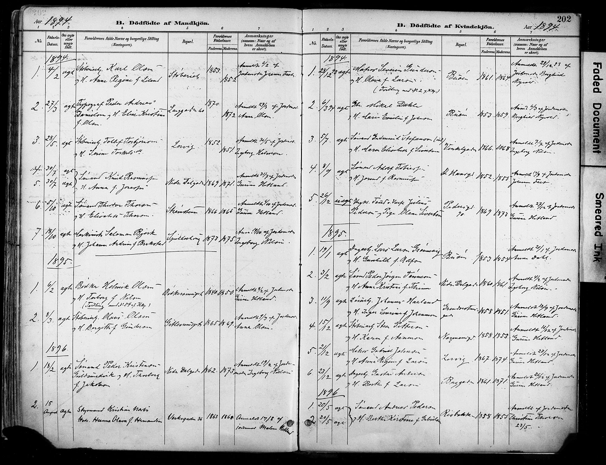 St. Johannes sokneprestkontor, SAST/A-101814/001/30/30BA/L0004: Parish register (official) no. A 4, 1891-1899, p. 202