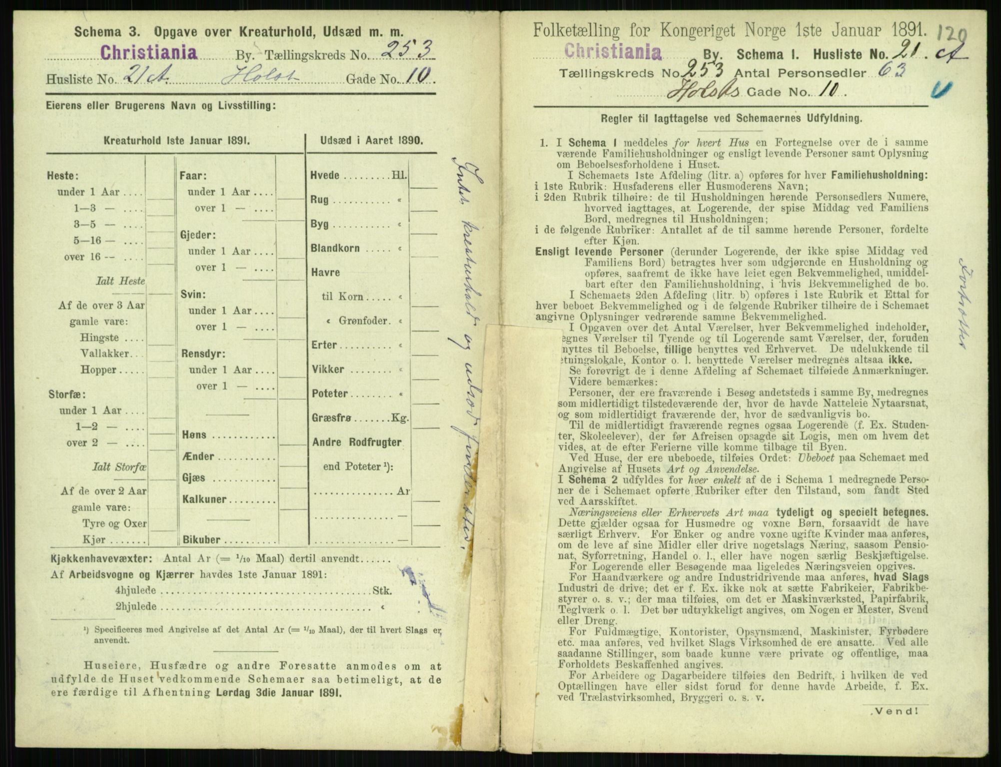 RA, 1891 census for 0301 Kristiania, 1891, p. 153699