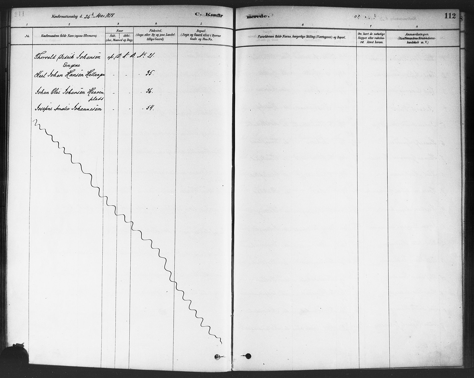 Drøbak prestekontor Kirkebøker, SAO/A-10142a/F/Fc/L0002: Parish register (official) no. III 2, 1878-1891, p. 112