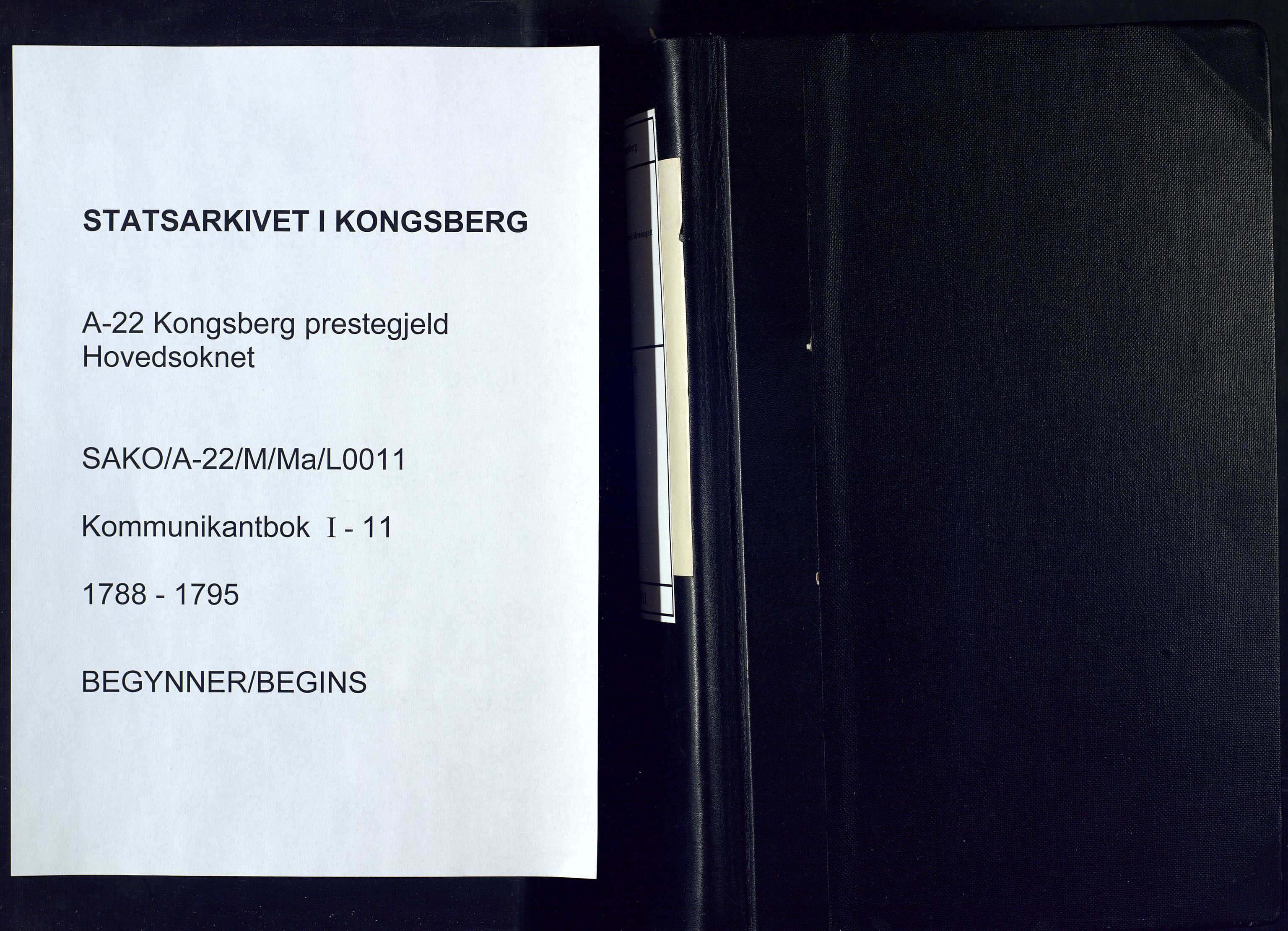 Kongsberg kirkebøker, SAKO/A-22/M/Ma/L0011: Communicants register no. 11, 1788-1795