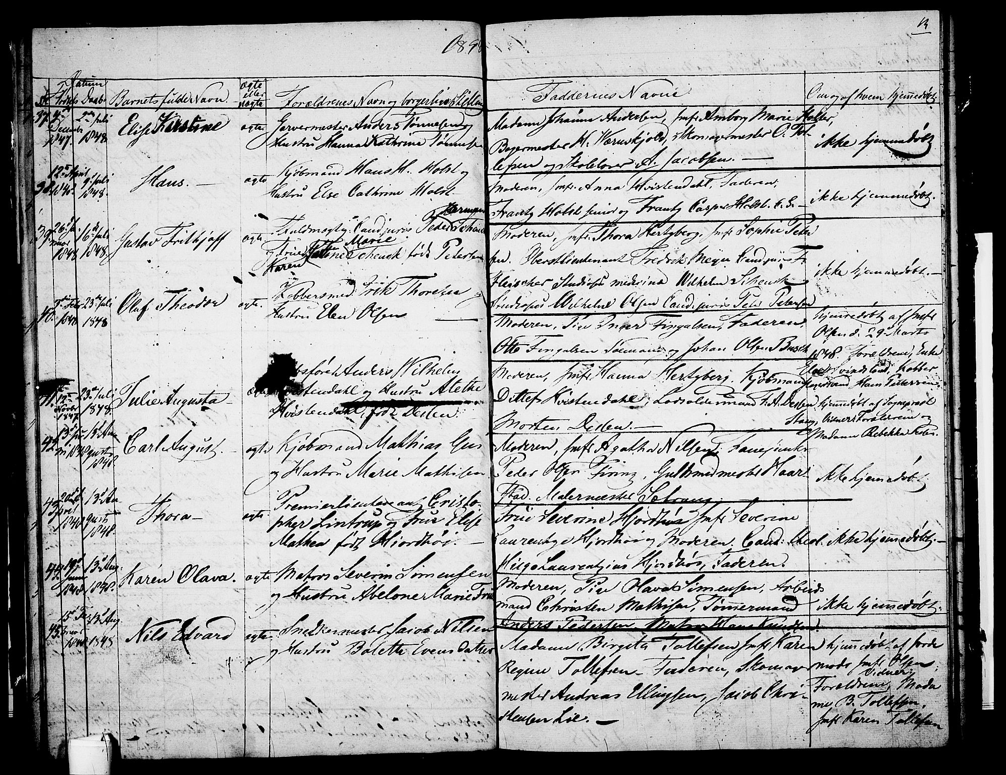 Holmestrand kirkebøker, AV/SAKO-A-346/G/Ga/L0002: Parish register (copy) no. 2, 1846-1849, p. 13