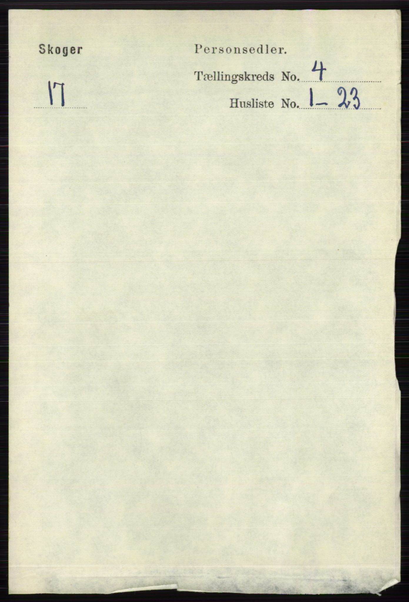 RA, 1891 census for 0712 Skoger, 1891, p. 2260