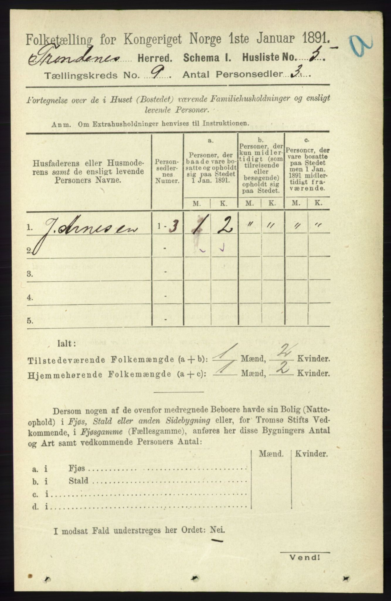 RA, 1891 census for 1914 Trondenes, 1891, p. 6267