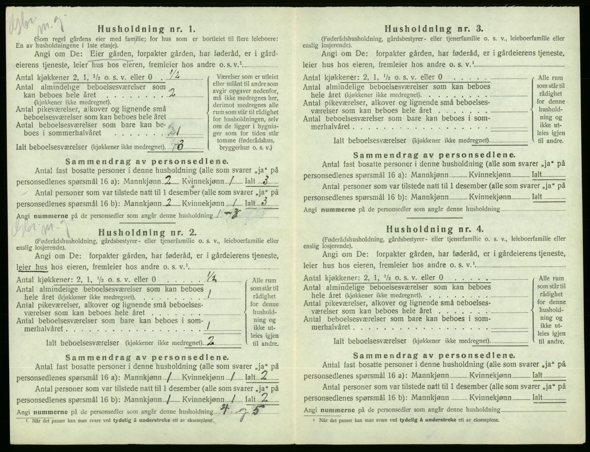 SAB, 1920 census for Ølen, 1920, p. 370