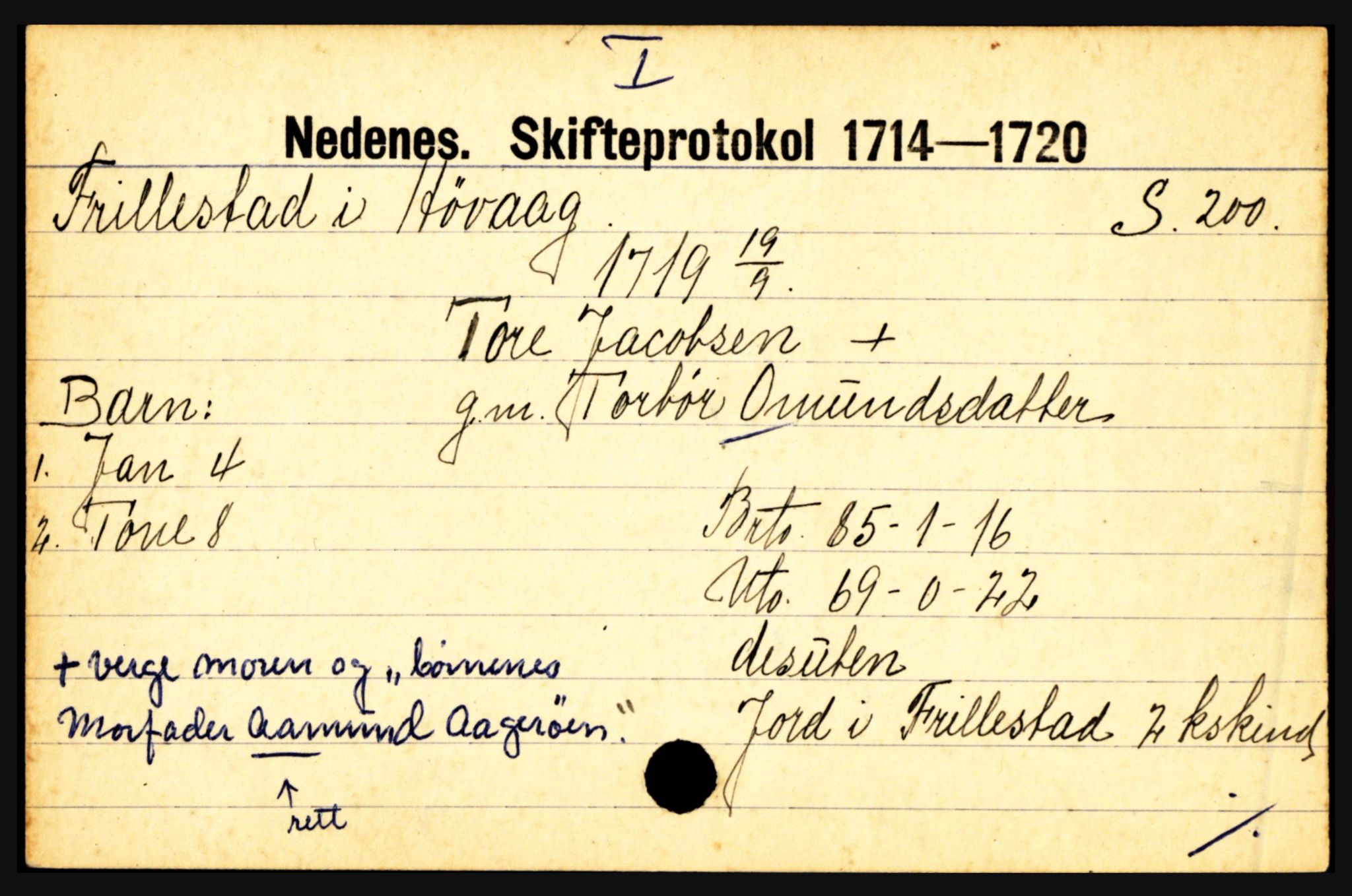 Nedenes sorenskriveri før 1824, AV/SAK-1221-0007/H, p. 7627