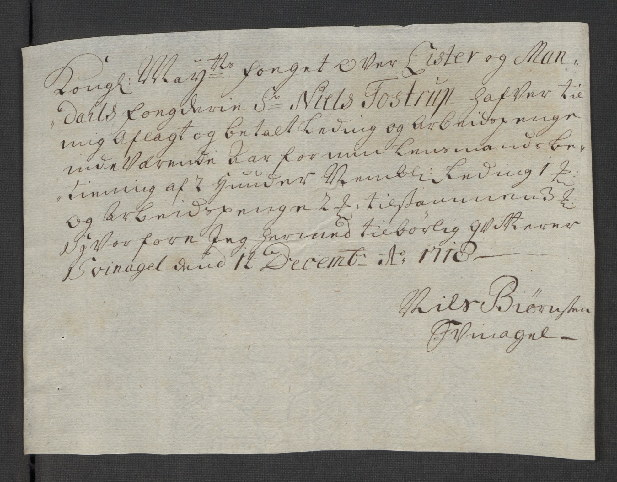 Rentekammeret inntil 1814, Reviderte regnskaper, Fogderegnskap, AV/RA-EA-4092/R43/L2563: Fogderegnskap Lista og Mandal, 1718, p. 359