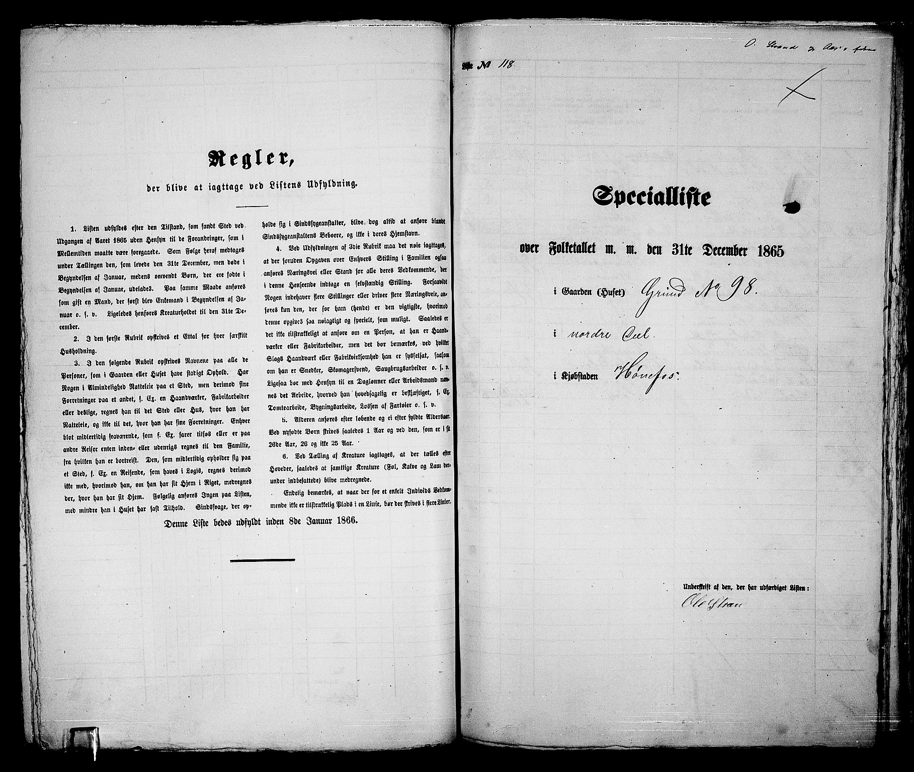 RA, 1865 census for Norderhov/Hønefoss, 1865, p. 230