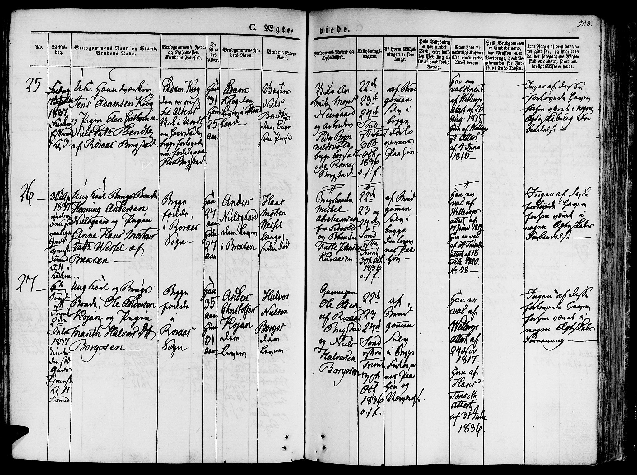Ministerialprotokoller, klokkerbøker og fødselsregistre - Sør-Trøndelag, SAT/A-1456/681/L0930: Parish register (official) no. 681A08, 1829-1844, p. 508