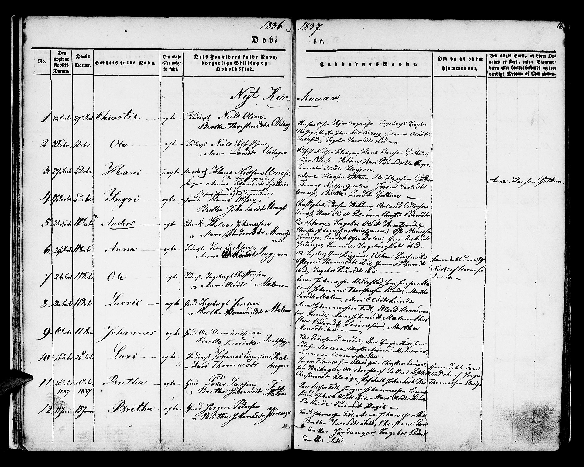 Hafslo sokneprestembete, SAB/A-80301/H/Haa/Haaa/L0005: Parish register (official) no. A 5, 1834-1852, p. 16