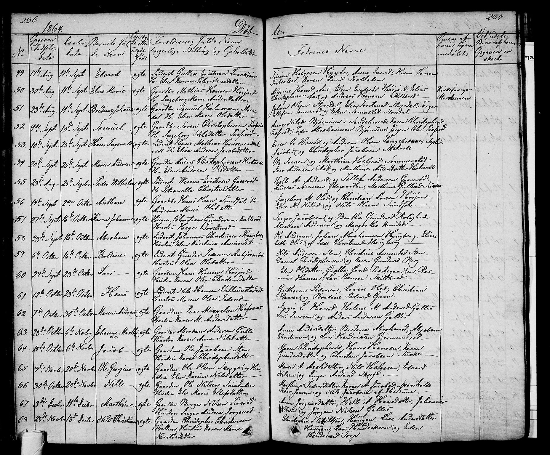Andebu kirkebøker, AV/SAKO-A-336/G/Ga/L0003: Parish register (copy) no. I 3, 1832-1867, p. 236-237