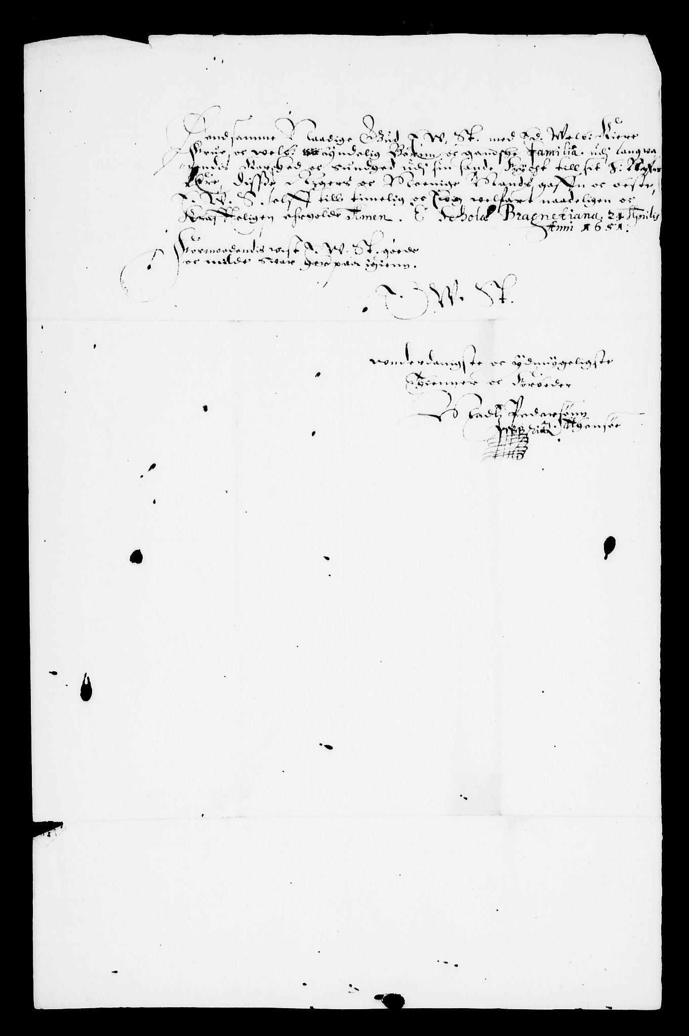 Danske Kanselli, Skapsaker, AV/RA-EA-4061/F/L0007: Skap 8, pakke 150A, litra A-V, 1644-1651, p. 31