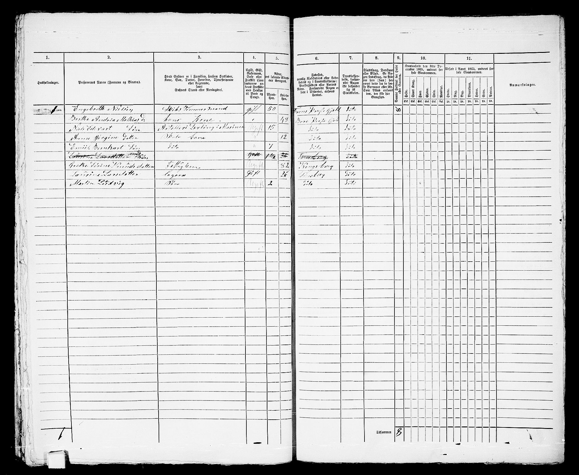 RA, 1865 census for Horten, 1865, p. 390