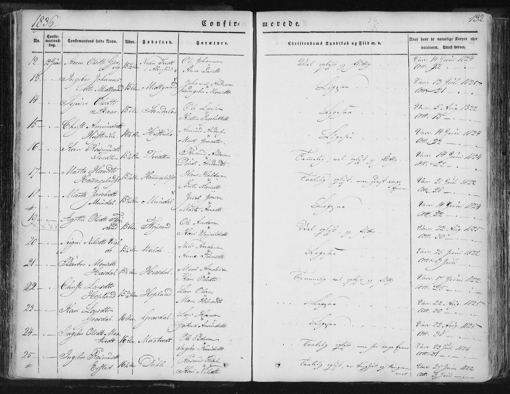 Hamre sokneprestembete, AV/SAB-A-75501/H/Ha/Haa/Haaa/L0012: Parish register (official) no. A 12, 1834-1845, p. 132