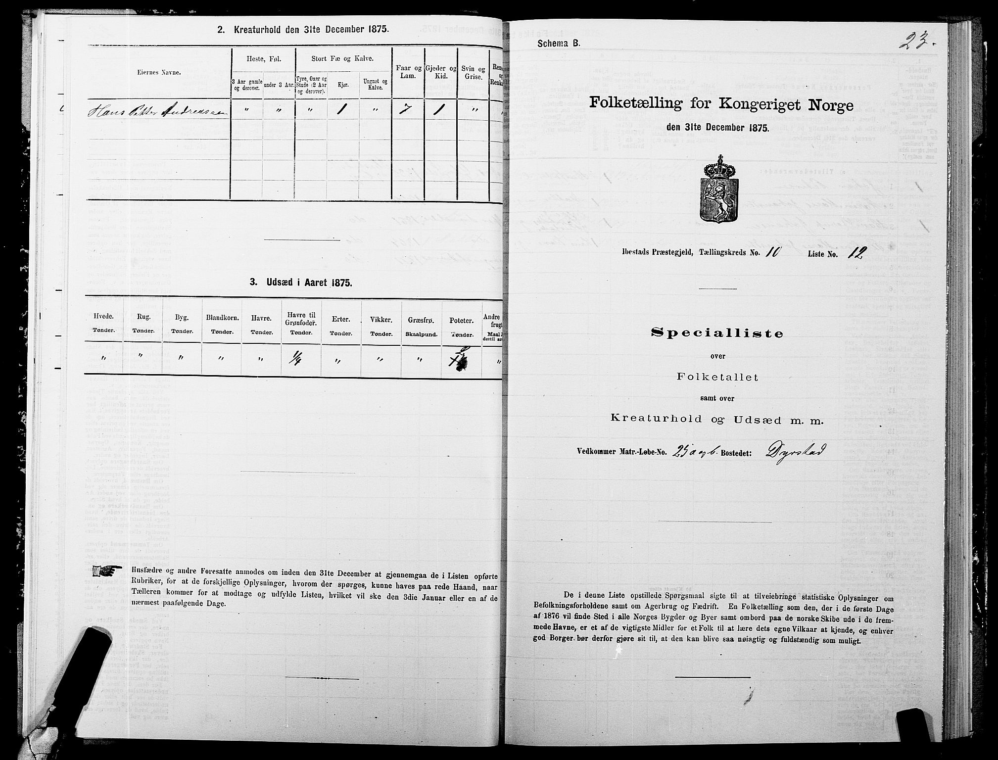 SATØ, 1875 census for 1917P Ibestad, 1875, p. 7023