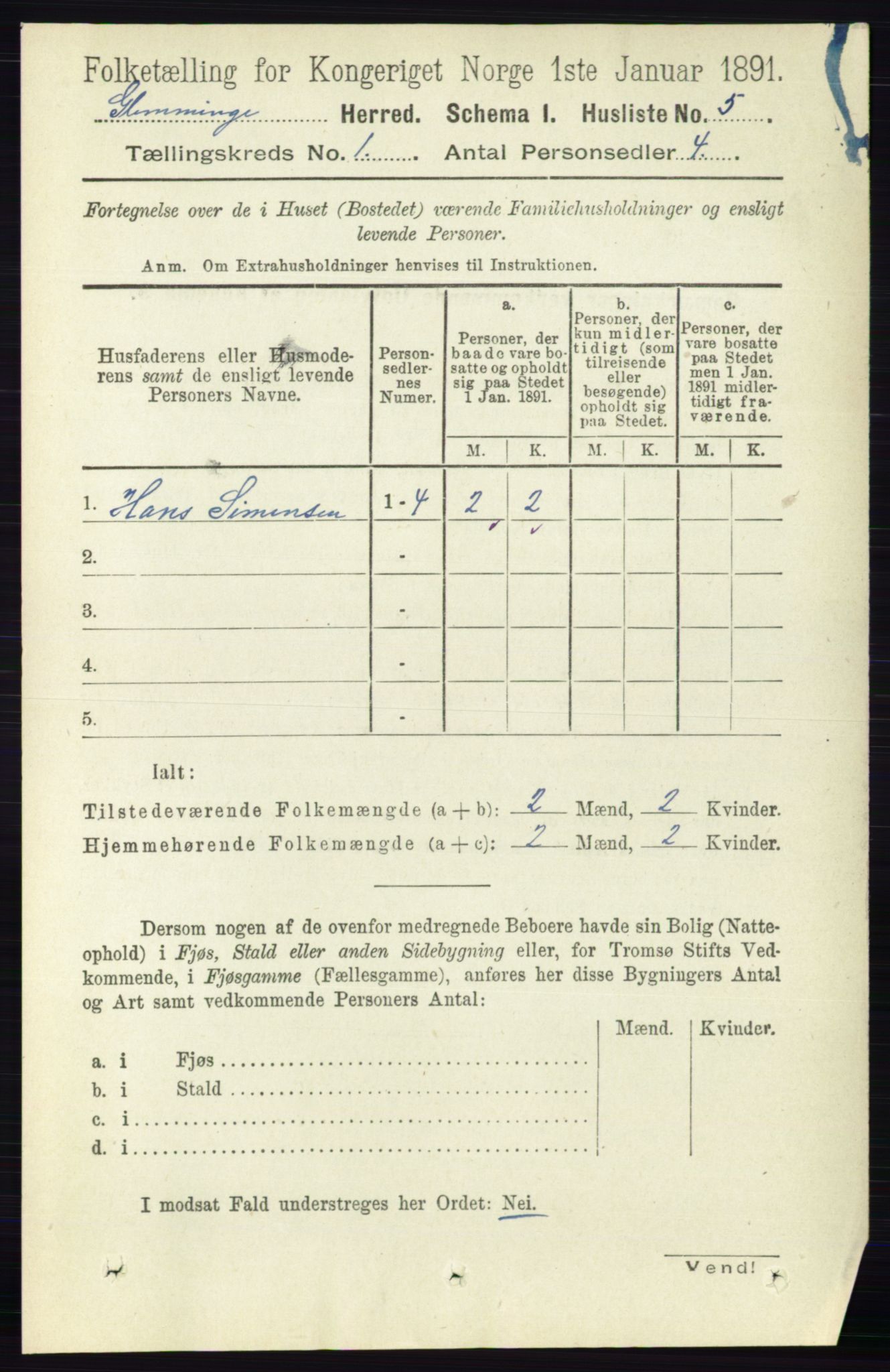 RA, 1891 census for 0132 Glemmen, 1891, p. 49