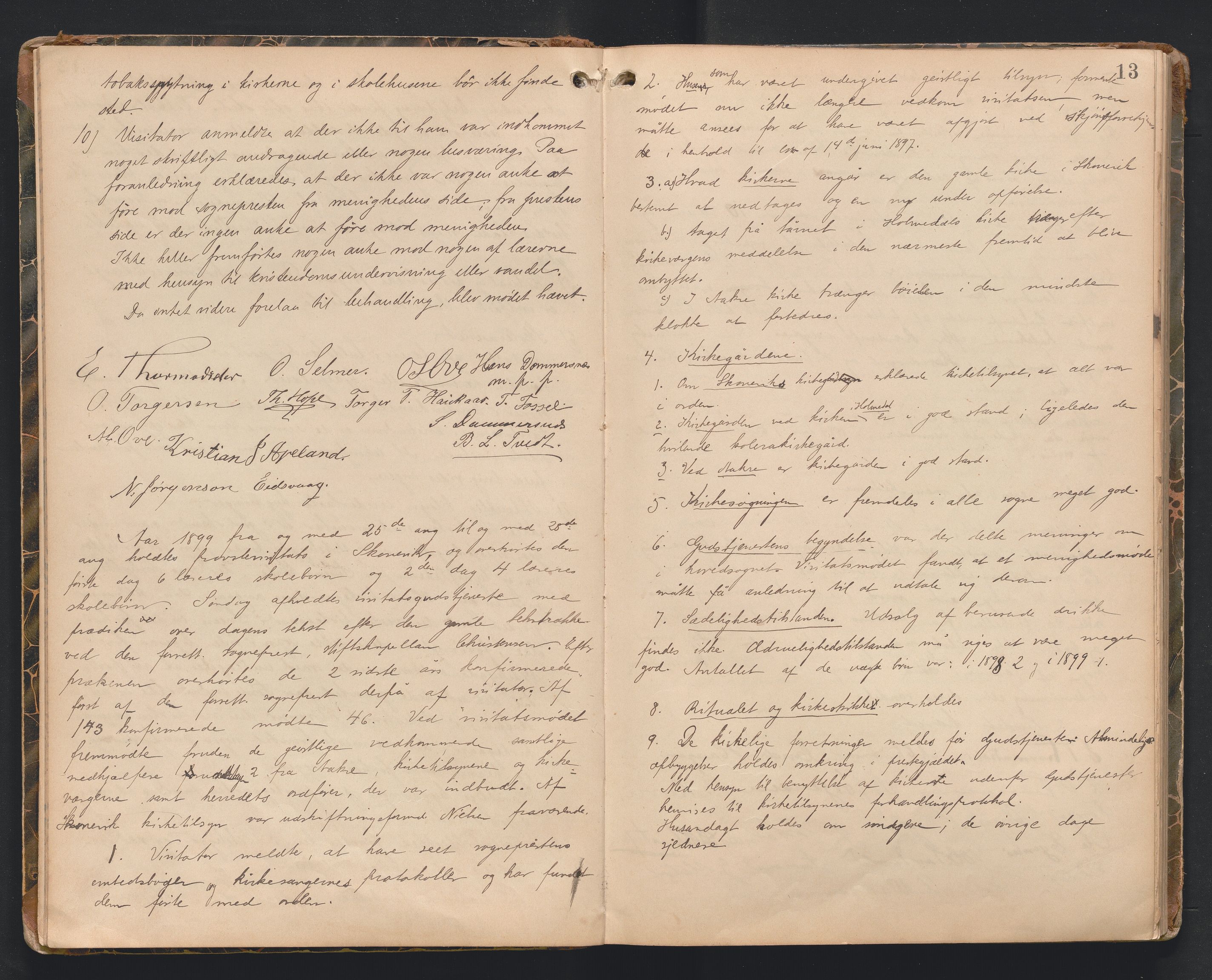 Søndre Sunnhordland prosti, AV/SAB-A-99913/F/L0002: Visitasprotokoll, 1895-1967, p. 12b-13a