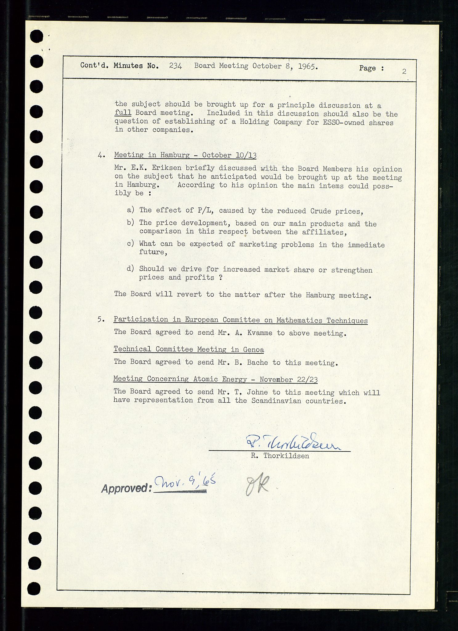 Pa 0982 - Esso Norge A/S, AV/SAST-A-100448/A/Aa/L0002/0001: Den administrerende direksjon Board minutes (styrereferater) / Den administrerende direksjon Board minutes (styrereferater), 1965, p. 41