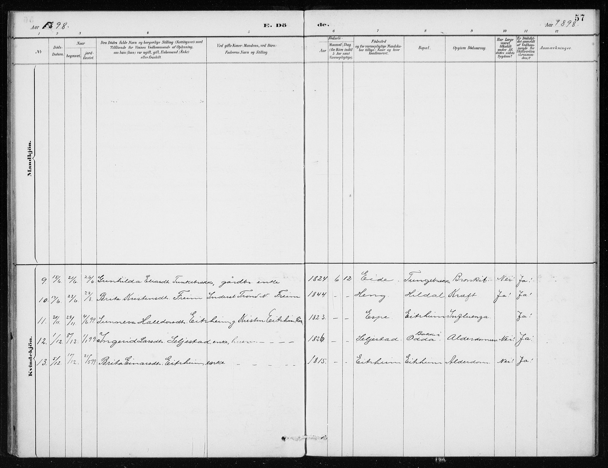 Odda Sokneprestembete, SAB/A-77201/H/Haa: Parish register (official) no. D 1, 1887-1914, p. 57