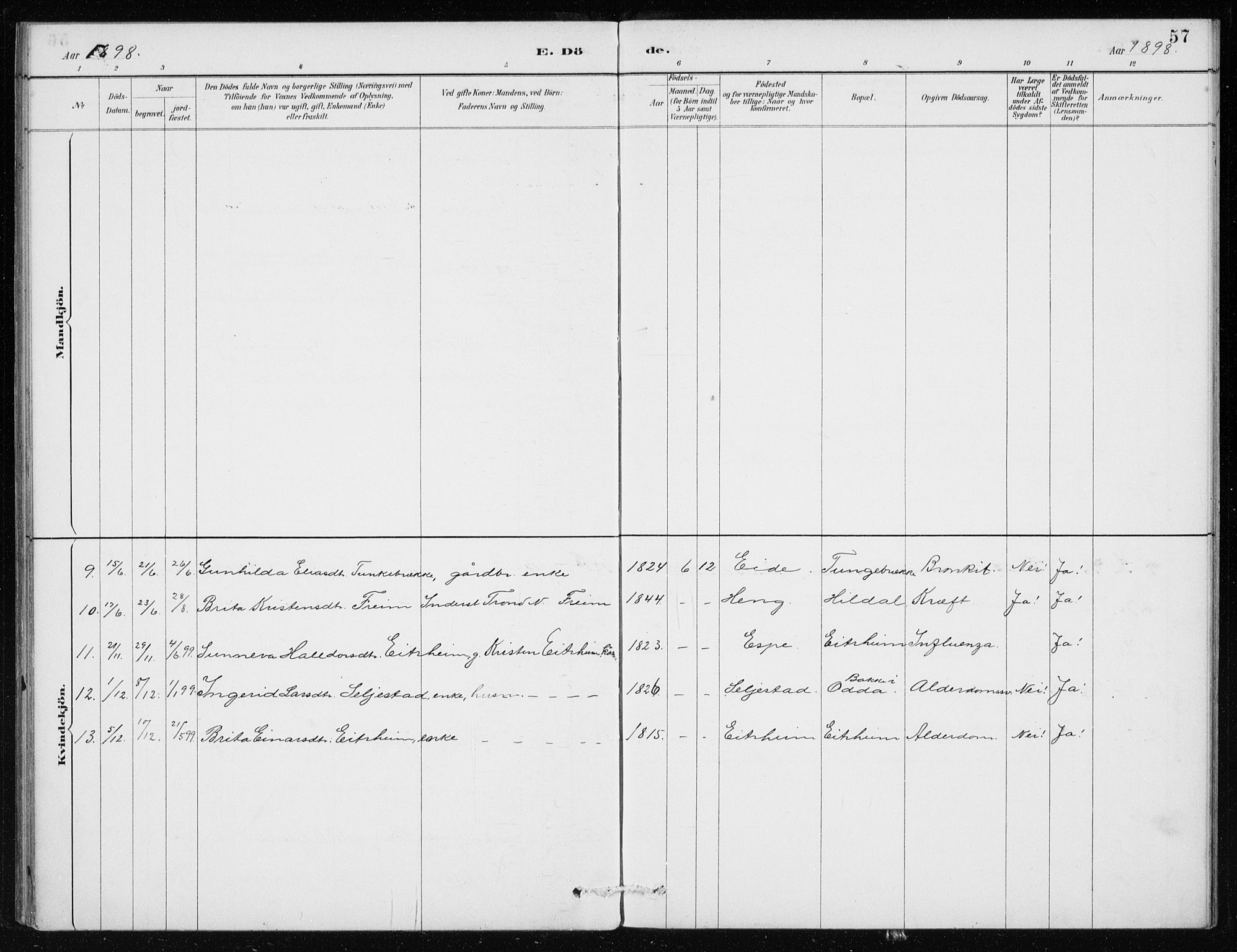 Odda Sokneprestembete, AV/SAB-A-77201/H/Haa: Parish register (official) no. D 1, 1887-1914, p. 57