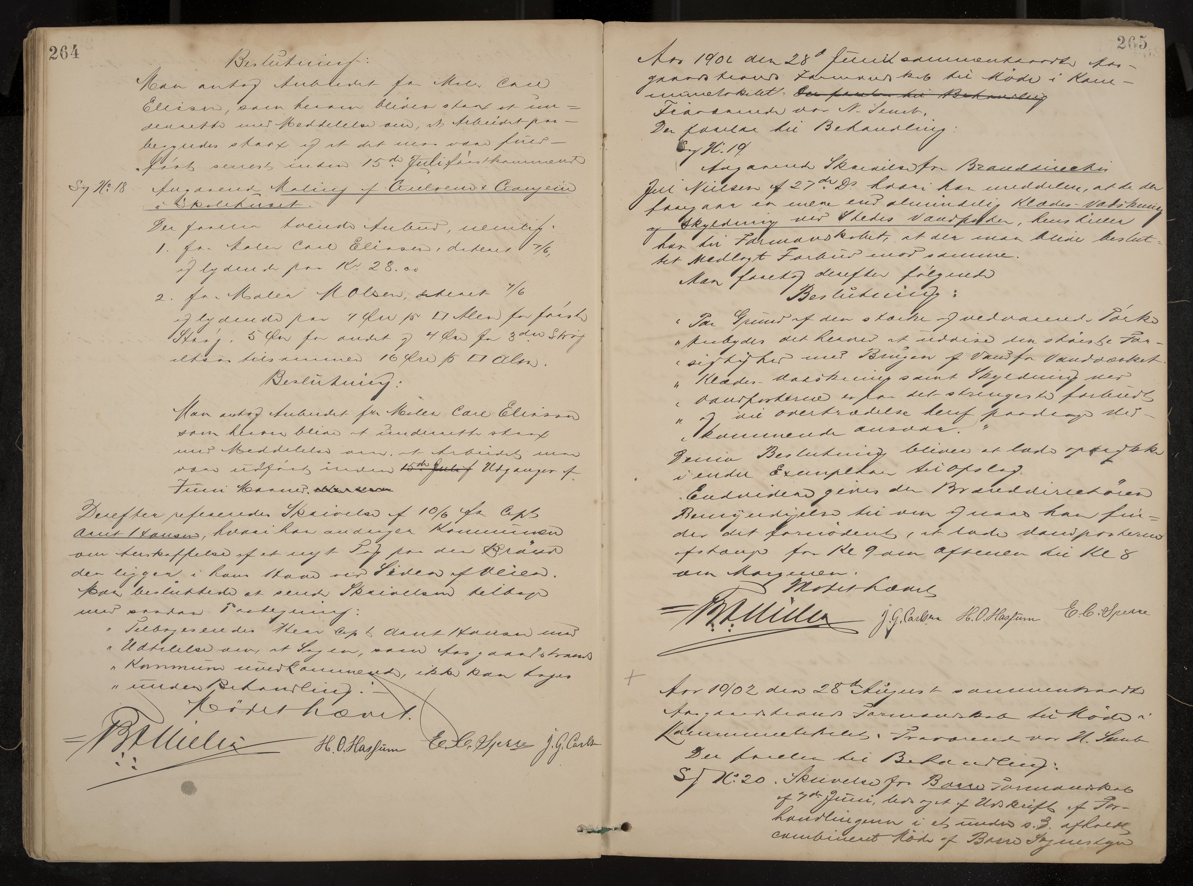 Åsgårdstrand formannskap og sentraladministrasjon, IKAK/0704021/A/L0003: Møtebok med register, 1890-1908, p. 264-265