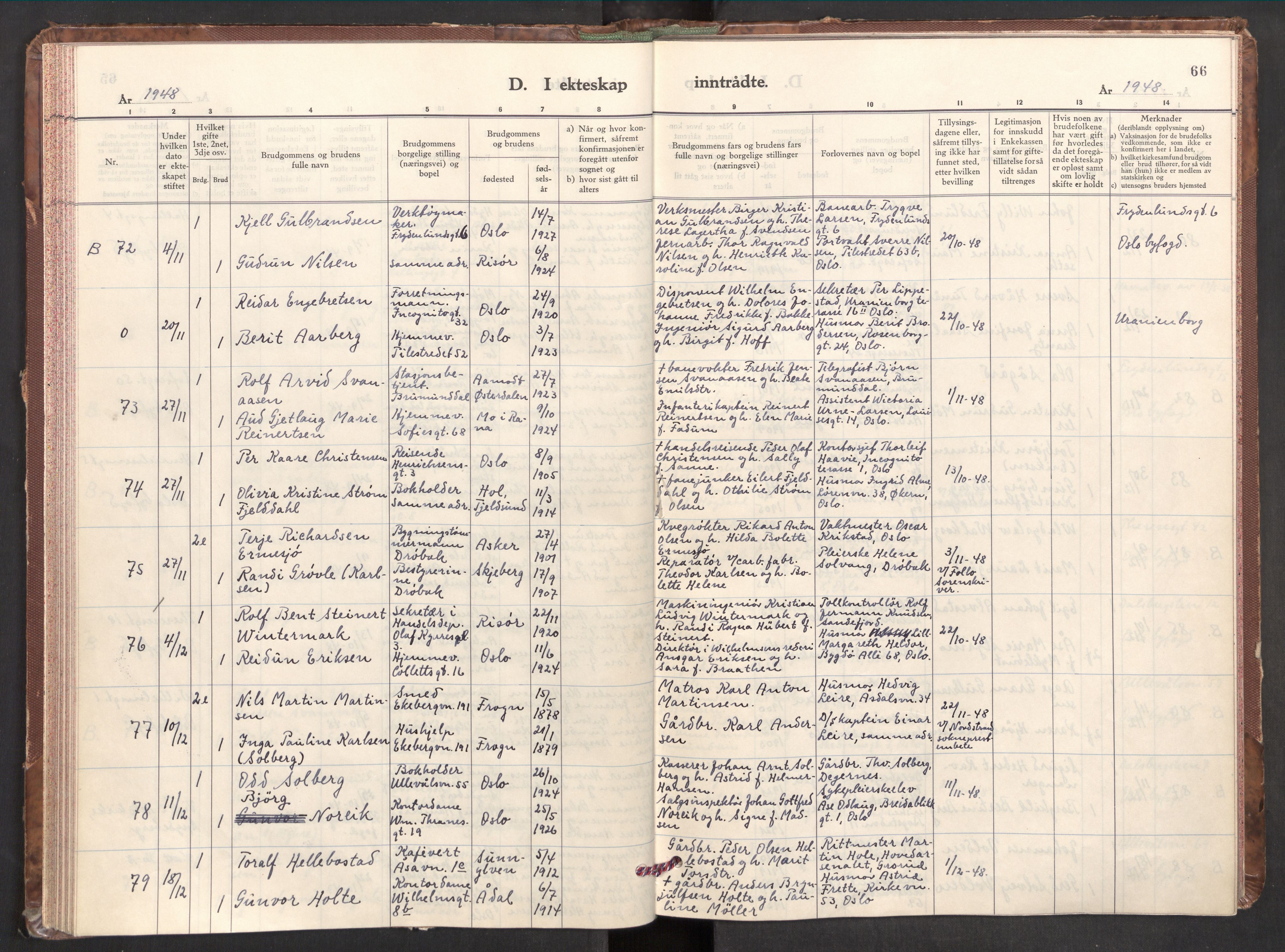 Markus prestekontor Kirkebøker, AV/SAO-A-10830/F/L0005: Parish register (official) no. 5, 1942-1960, p. 66