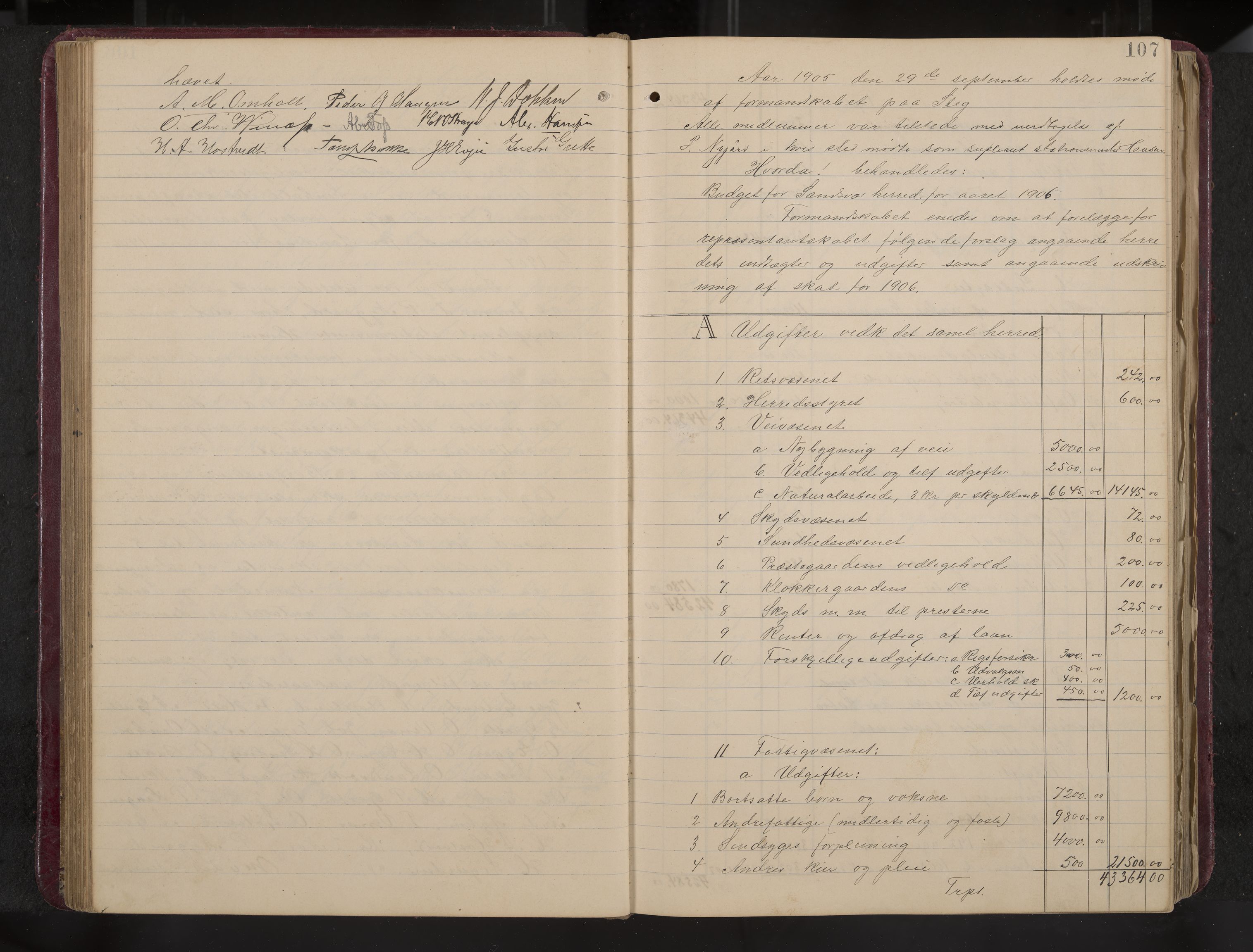 Ytre Sandsvær formannskap og sentraladministrasjon, IKAK/0629021/A/Aa/L0001: Møtebok med register, 1902-1919, p. 107