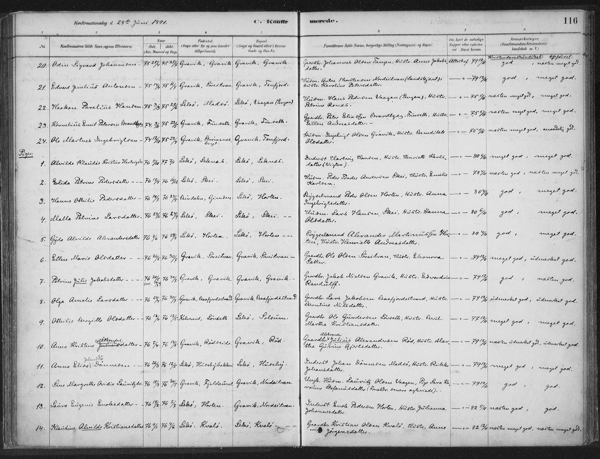 Ministerialprotokoller, klokkerbøker og fødselsregistre - Nord-Trøndelag, SAT/A-1458/788/L0697: Parish register (official) no. 788A04, 1878-1902, p. 116