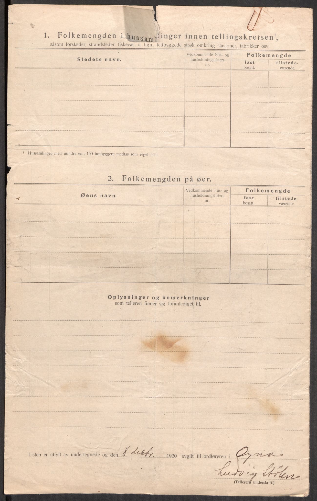 SAST, 1920 census for Ogna, 1920, p. 12